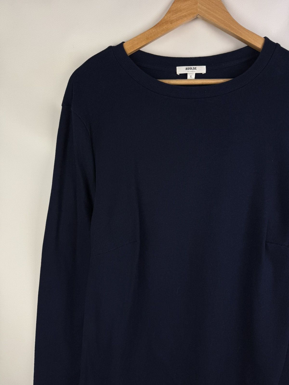 Agolde Agolde Men’s Long Sleeve Rib Crew Neck Tee T Shirt USA Made Size US XL / EU 56 / 4 - 4 Thumbnail