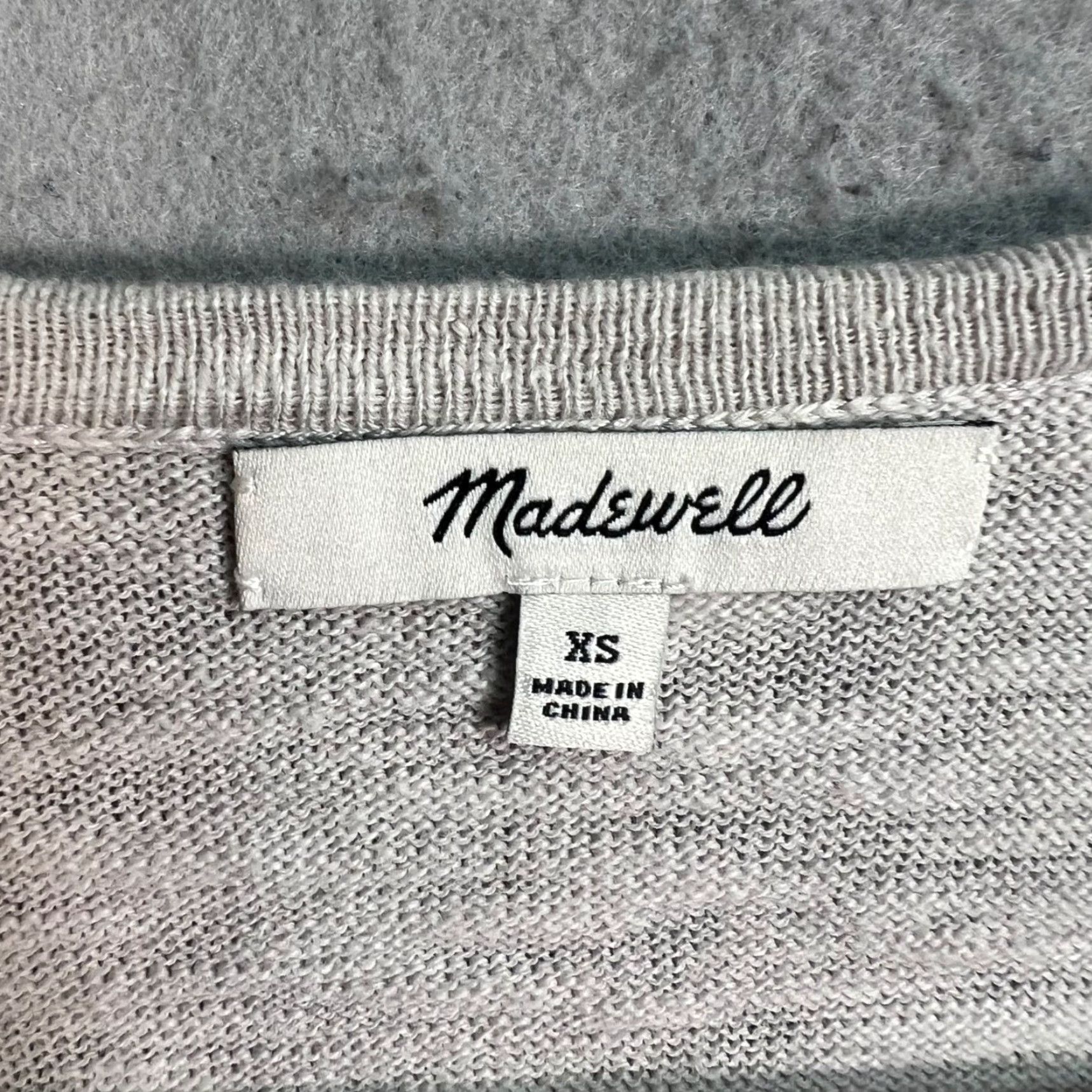 Madewell Madewell Cardigan Women XS Light Gray Open Front Pockets Cotton Blend Size XS / US 0-2 / IT 36-38 - 3 Thumbnail