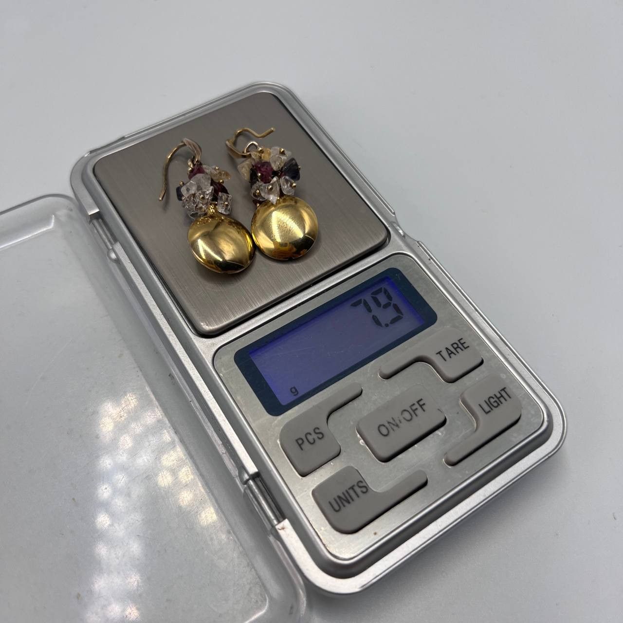 Vintage Gilt Sterling Silver Vintage Earrings Quartz Gemstone Signed Size ONE SIZE - 7 Thumbnail