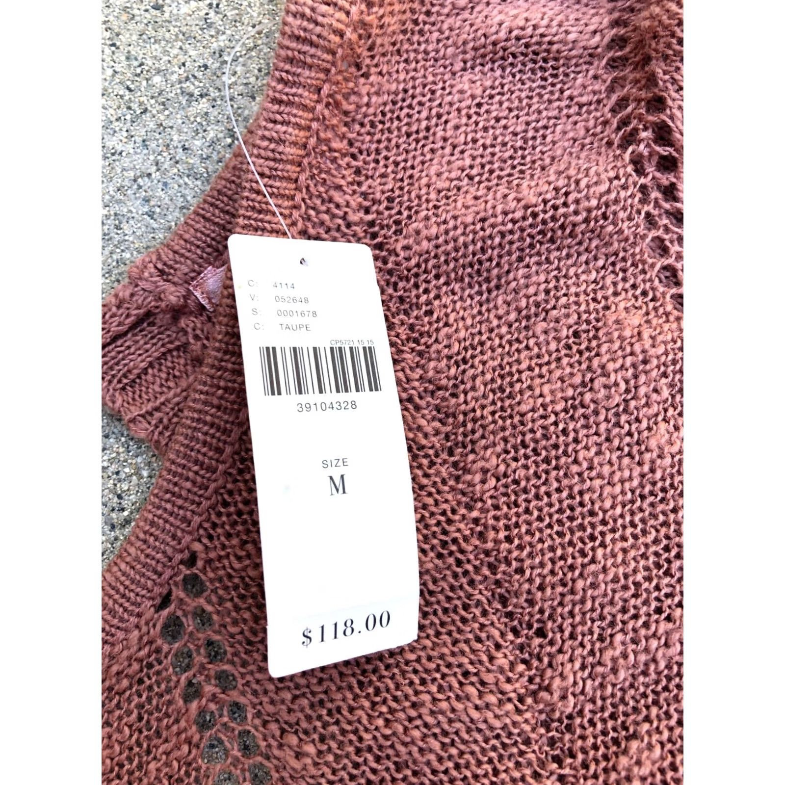 Anthropologie KNITTED & KNOTTED Anthropologie Linen Blend Sweater Women's Medium Open Back Cardigan Purple Taupe 3/4 Sleeve Mens Womens Girls Boys Size M / US 6-8 / IT 42-44 - 5 Thumbnail