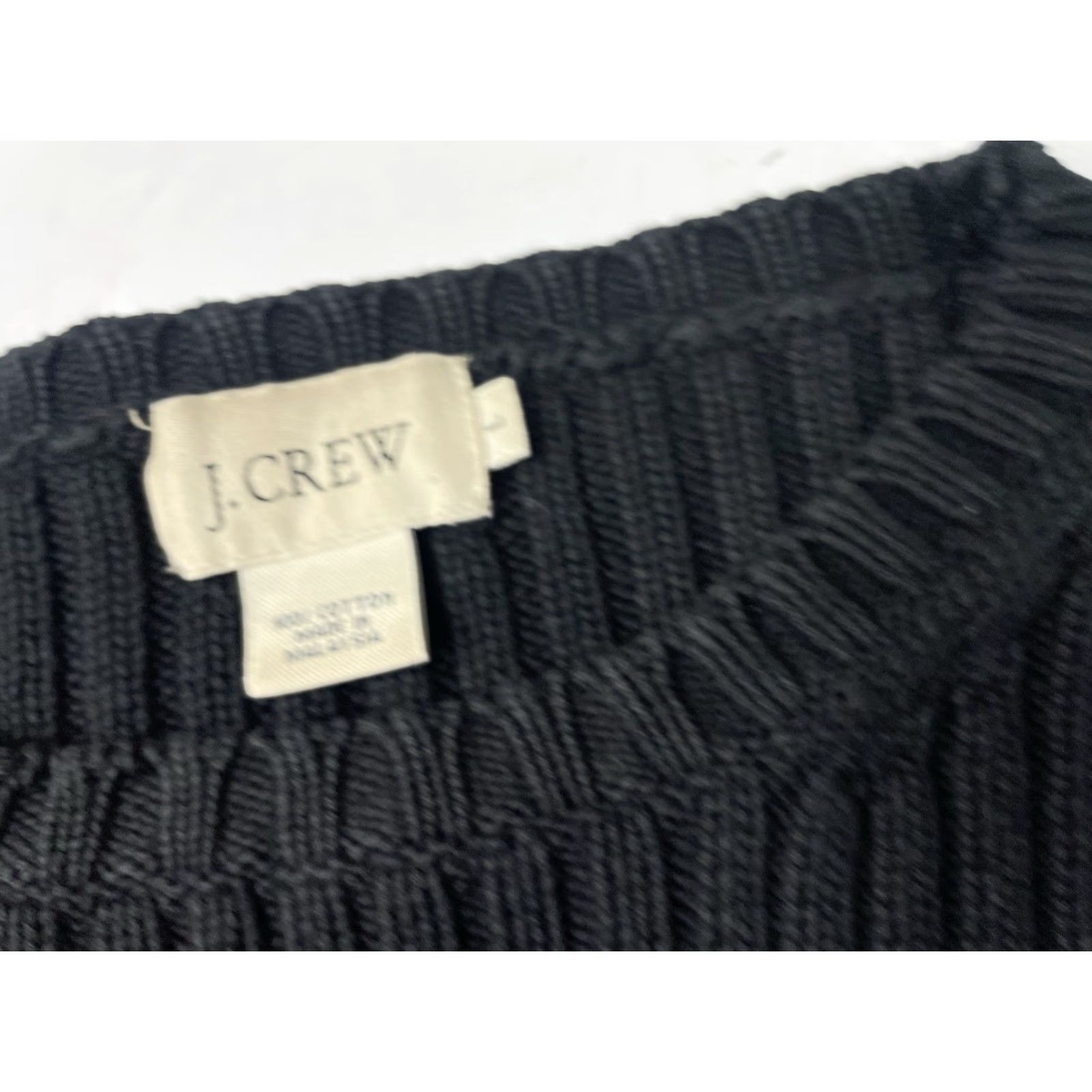 J.Crew J. Crew Mens Ribbed Sweater Black Green Stripe Large Cotton Knit Crew Neck Pullover Vintage No Size US L / EU 52-54 / 3 - 3 Thumbnail