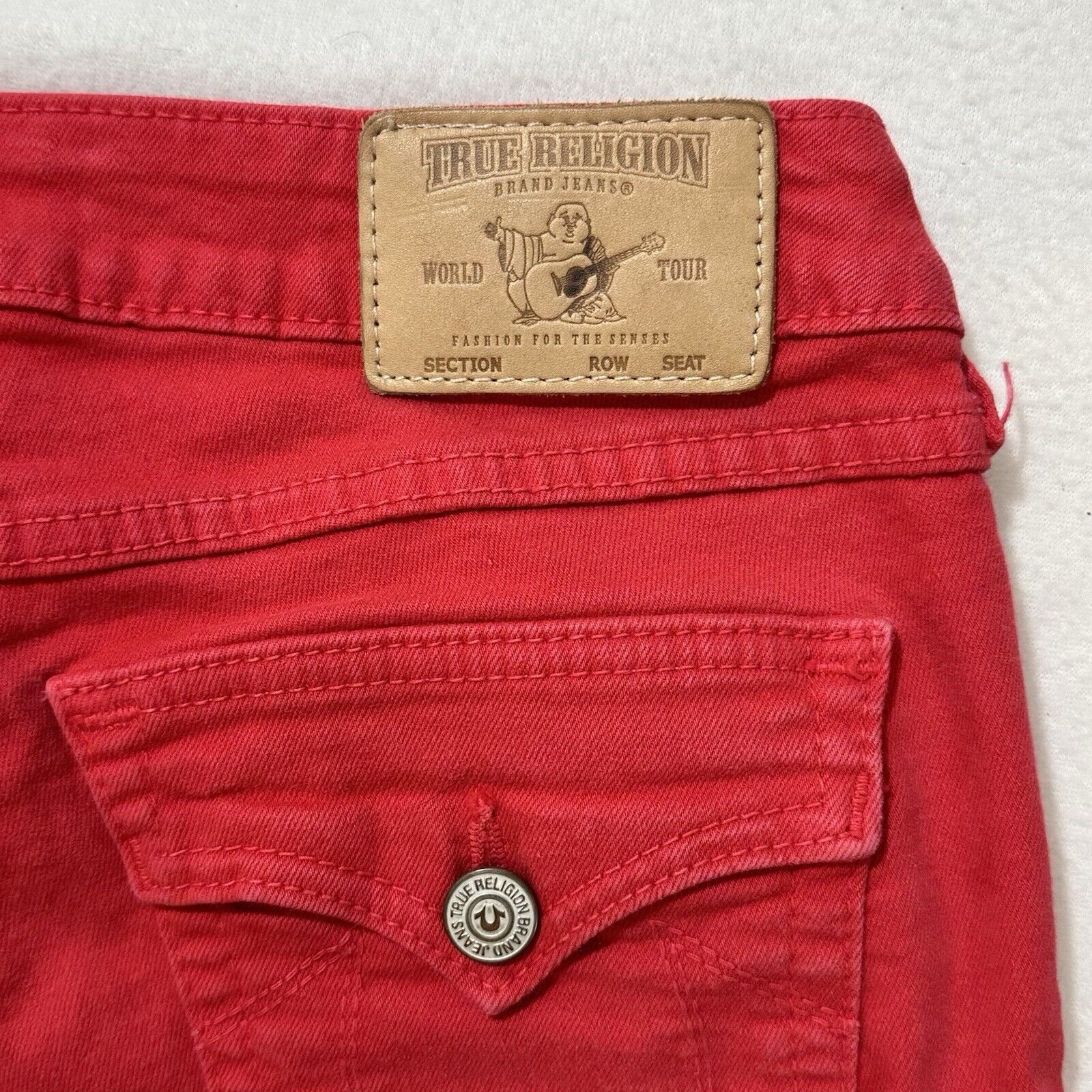 True Religion True Religion 26 Red Mid Rise Skinny Jeans 27" Inseam Size 27" / US 4 / IT 40 - 10 Thumbnail