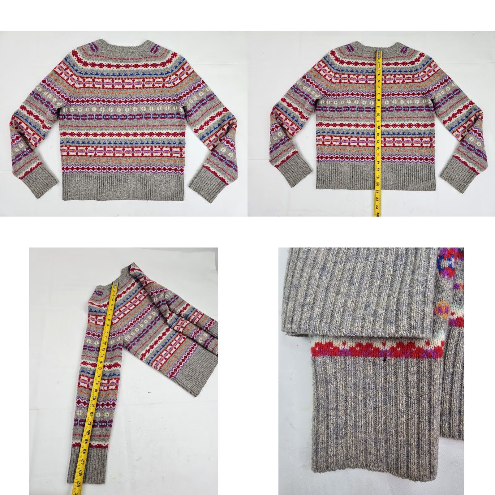 J.Crew J.CREW Holly Fair Isle Nordic 100% Wool Crew Neck Sweater Women S Multicolor Size S / US 4 / IT 40 - 8 Thumbnail