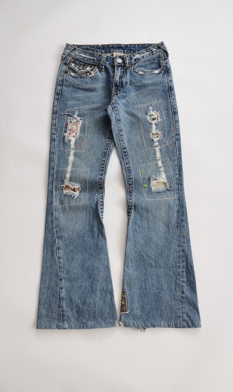 True Religion Woodstock Bootcut True Religion Patchwork Distressed Jeans Size 27" / US 4 / IT 40 - 1 Thumbnail