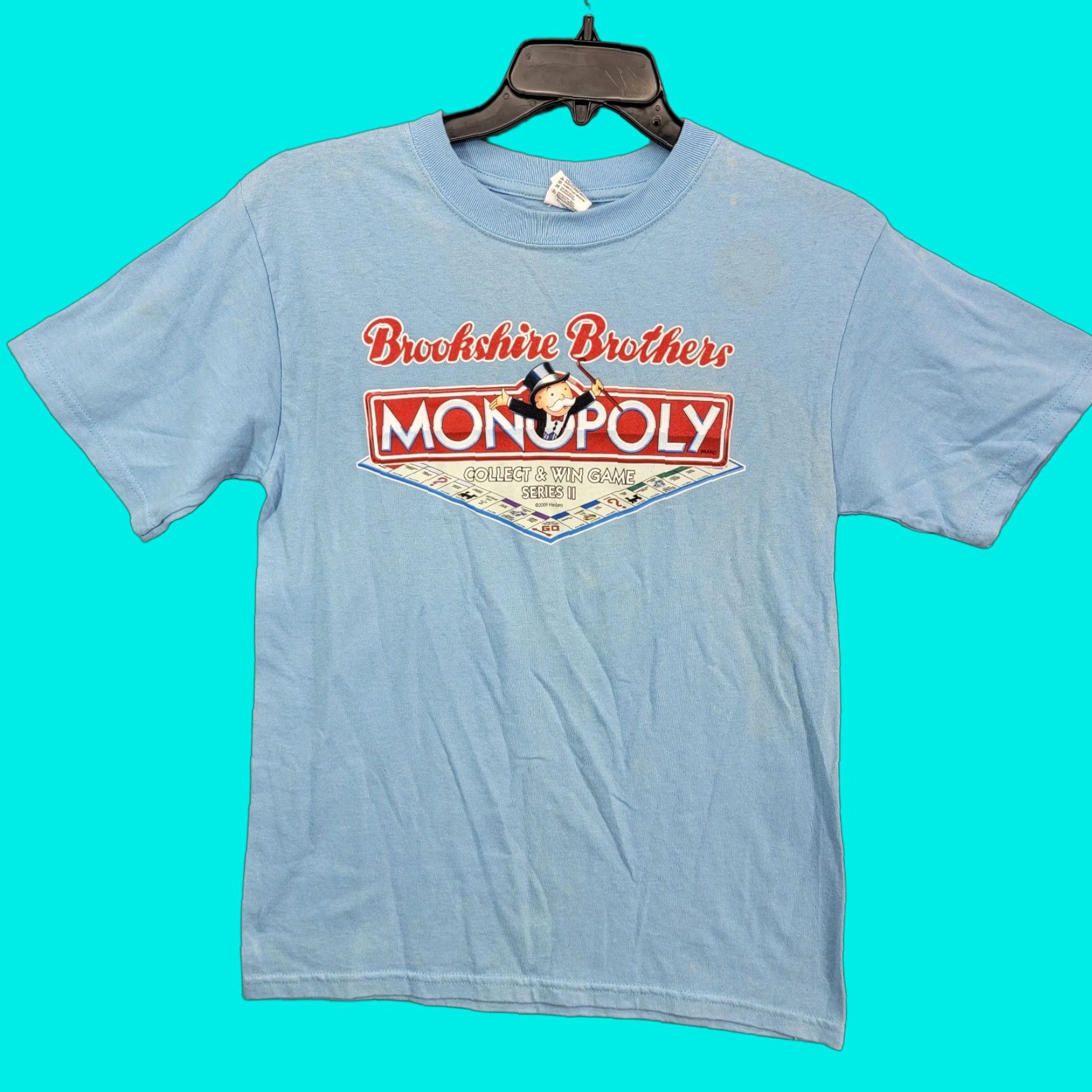 Anvil Monopoly Shirt Size medium Crew Short Sleeve T-shirt Blue 2009 distressed y2k Size US M / EU 48-50 / 2 - 1 Thumbnail