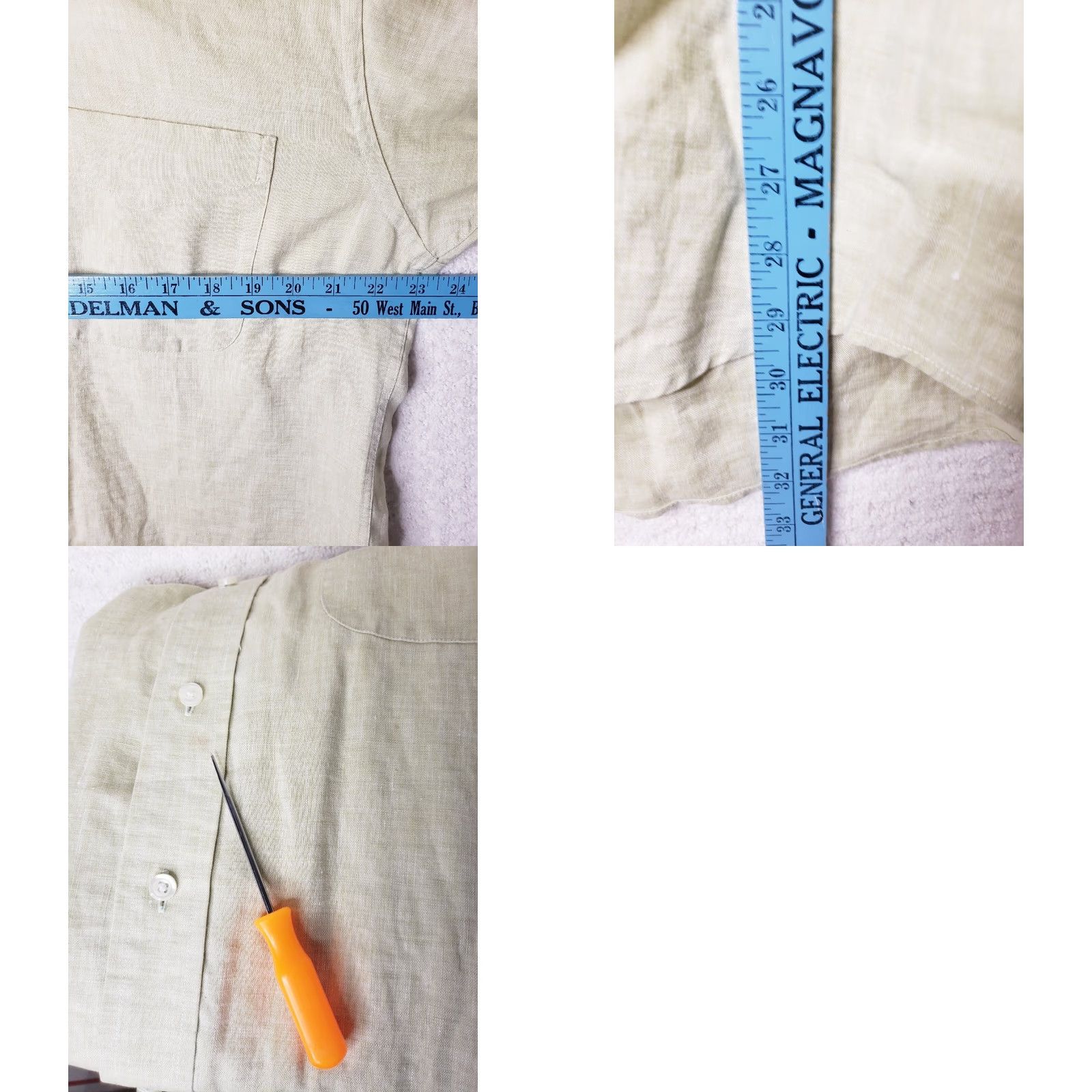 Jos. A. Bank JOS A BANK Linen Button-Down Short Sleeve Shirt M Mens Mint Green XS? Size US M / EU 48-50 / 2 - 9 Thumbnail