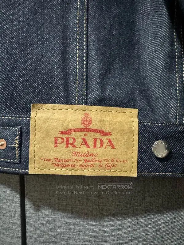 Prada Prada Black Gray Cotton Logo Embroidered Jacket. Size US S / EU 44-46 / 1 - 3 Thumbnail