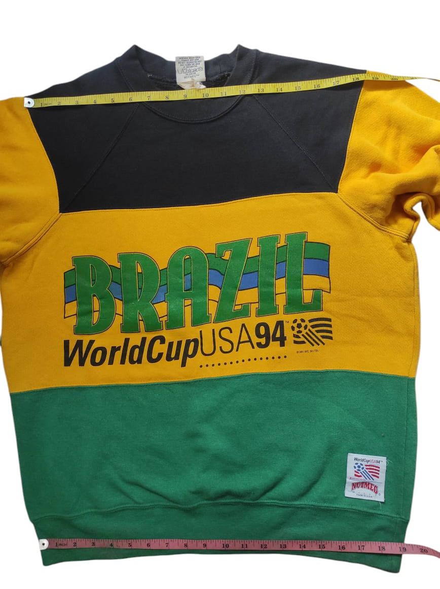 Nutmeg Vintage 90s Brazil Team World Cup USA 94 Sweatshirt | M Size US M / EU 48-50 / 2 - 20 Thumbnail