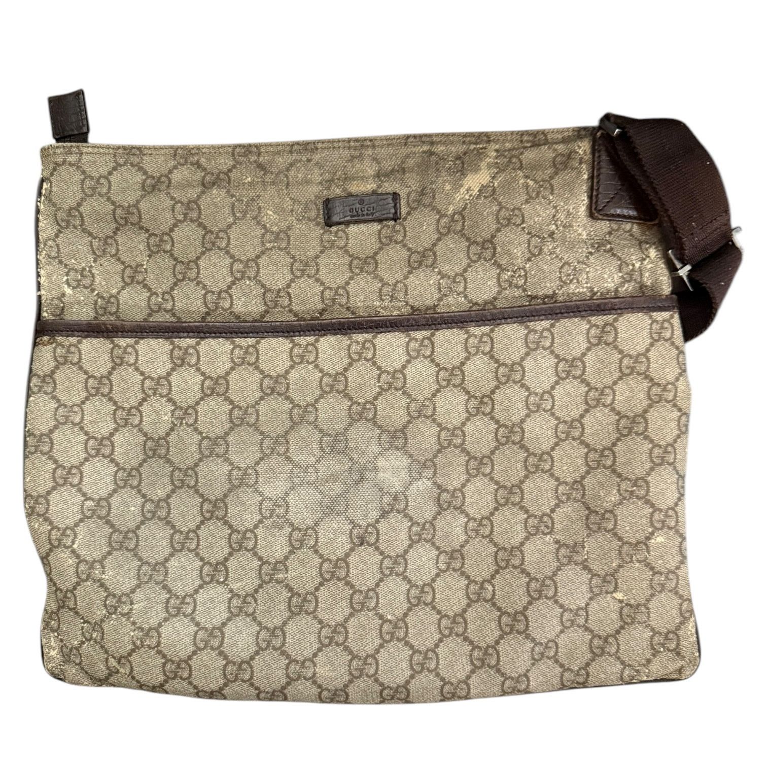 Gucci GG Coated Canvas Shoulder Crossbody Bag Purse in Brown, Women's