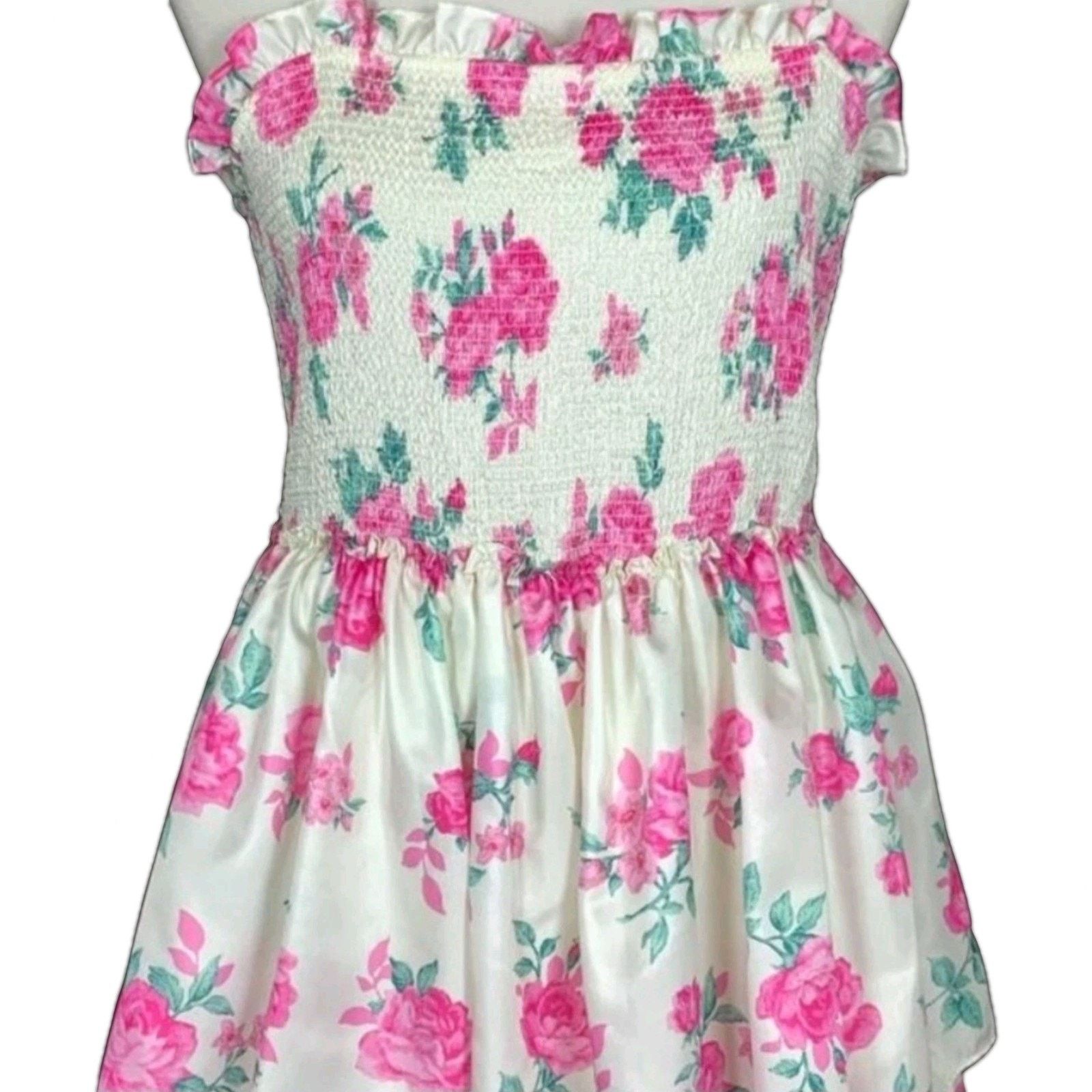 LoveShackFancy LoveShackFancy Elise Smocked Tiered Dress Floral Ruffle Size S / US 4 / IT 40 - 5 Thumbnail