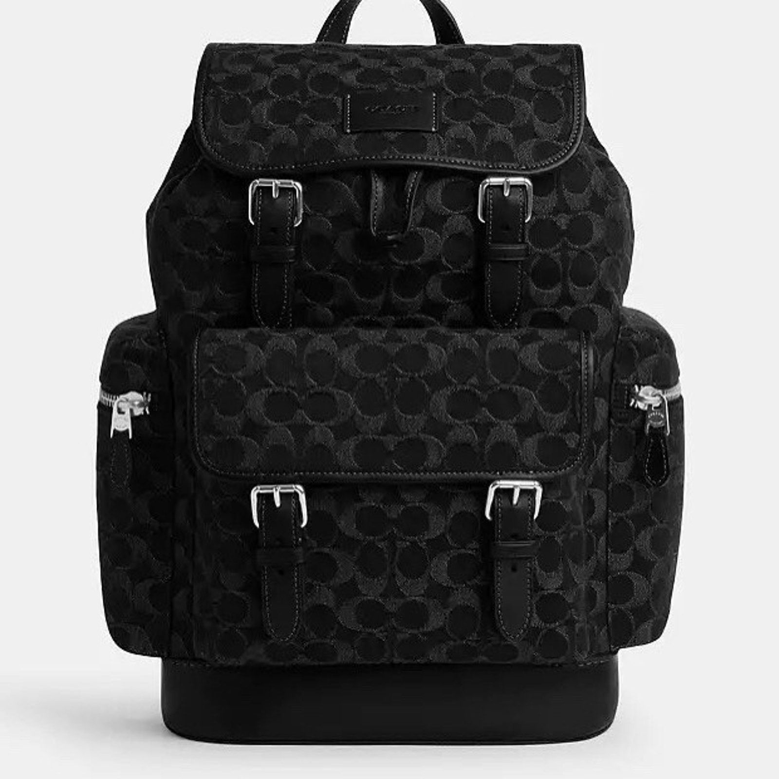Coach NWT Coach Sprint Backpack Signature Denim CAJ57 Silver Black Size ONE SIZE - 6 Thumbnail