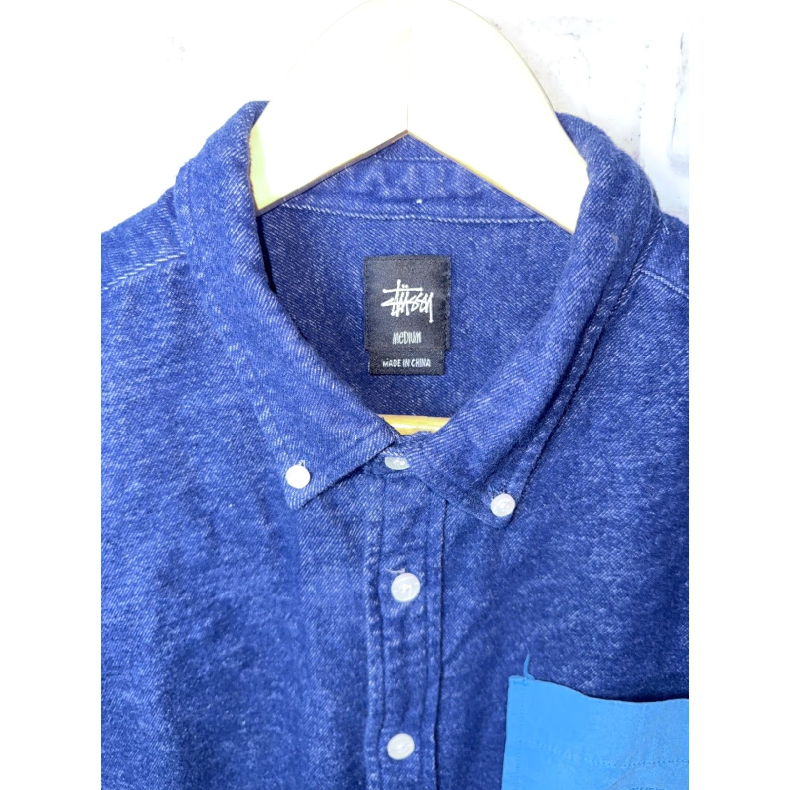 Vintage VINTAGE Stussy Blue Long Sleeve Button-Down Shirt Mens M Size US M / EU 48-50 / 2 - 2 Thumbnail