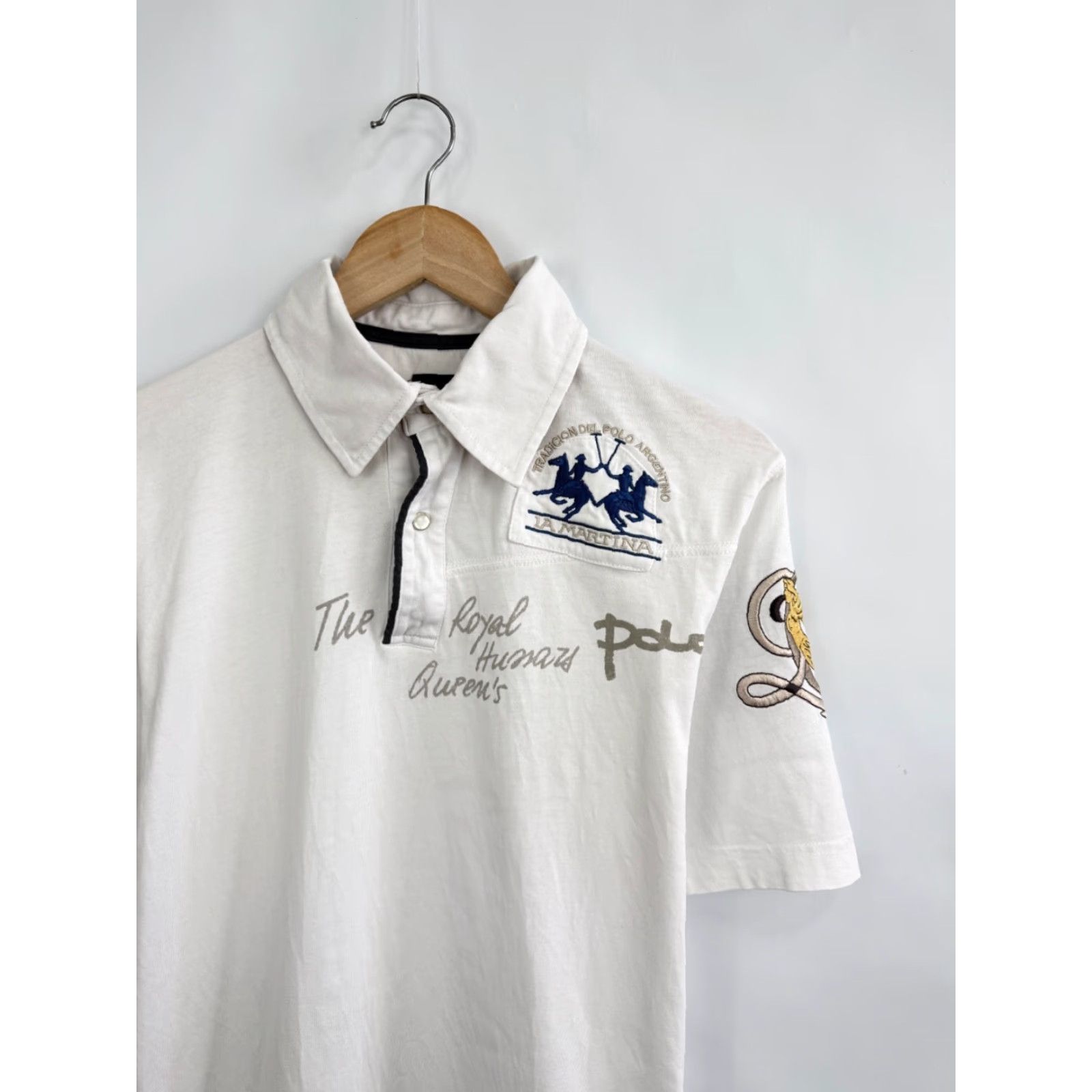 La Martina VINTAGE LA MARTINA Polo Shirt Mens L White Buenos Aires Y2K Rare Retro Size US L / EU 52-54 / 3 - 4 Thumbnail