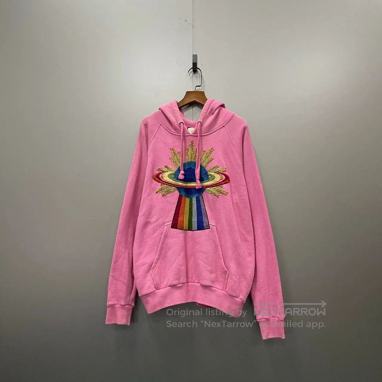 Gucci Gucci Pink Rainbow Planet Embroidered Hoodie. Size S / US 4 / IT 40 - 1 Thumbnail