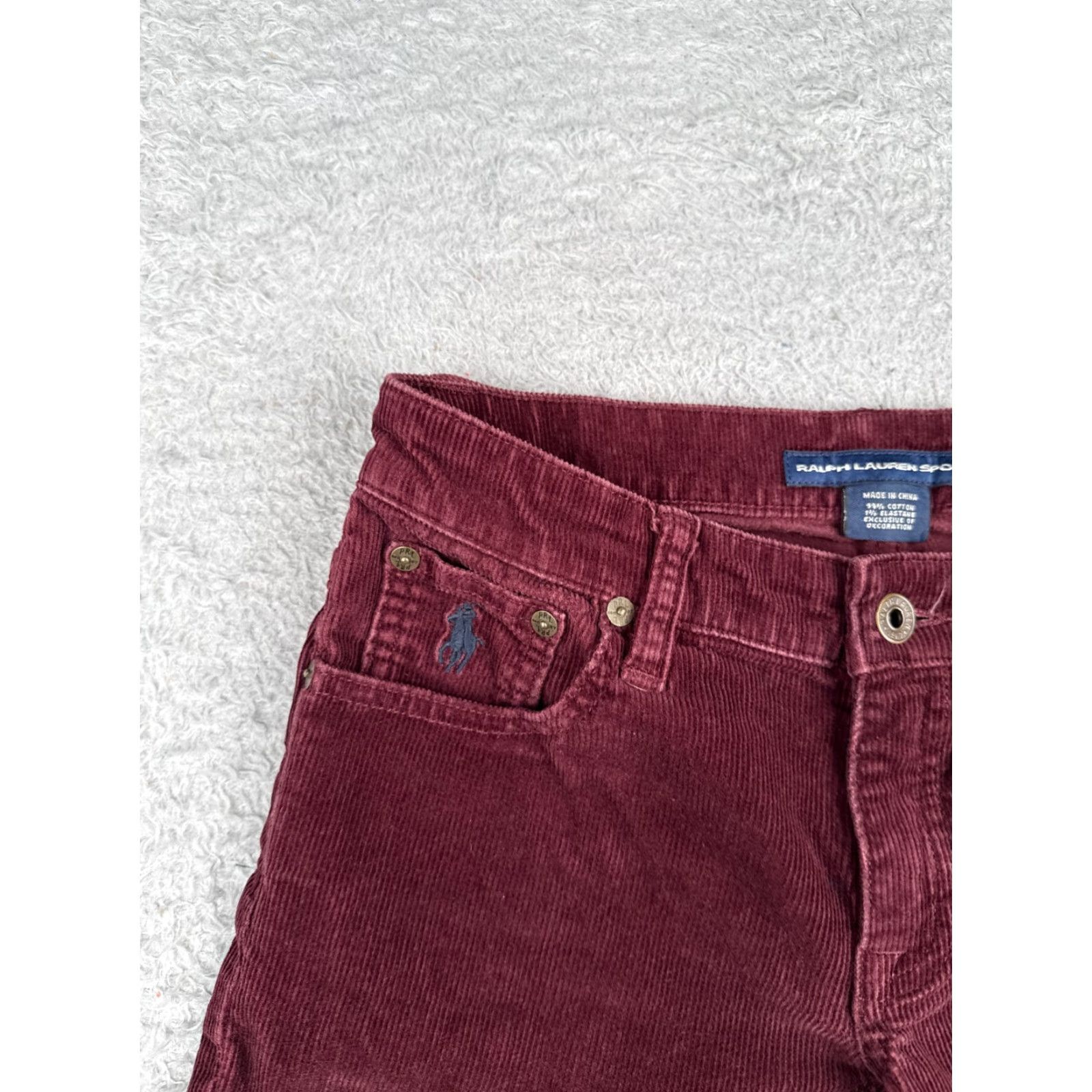Polo Ralph Lauren VINTAGE Polo Ralph Lauren Shorts Women Casual 2 Red Corduroy 6-Inch Inseam Size 26" / US 2 / IT 38 - 4 Thumbnail