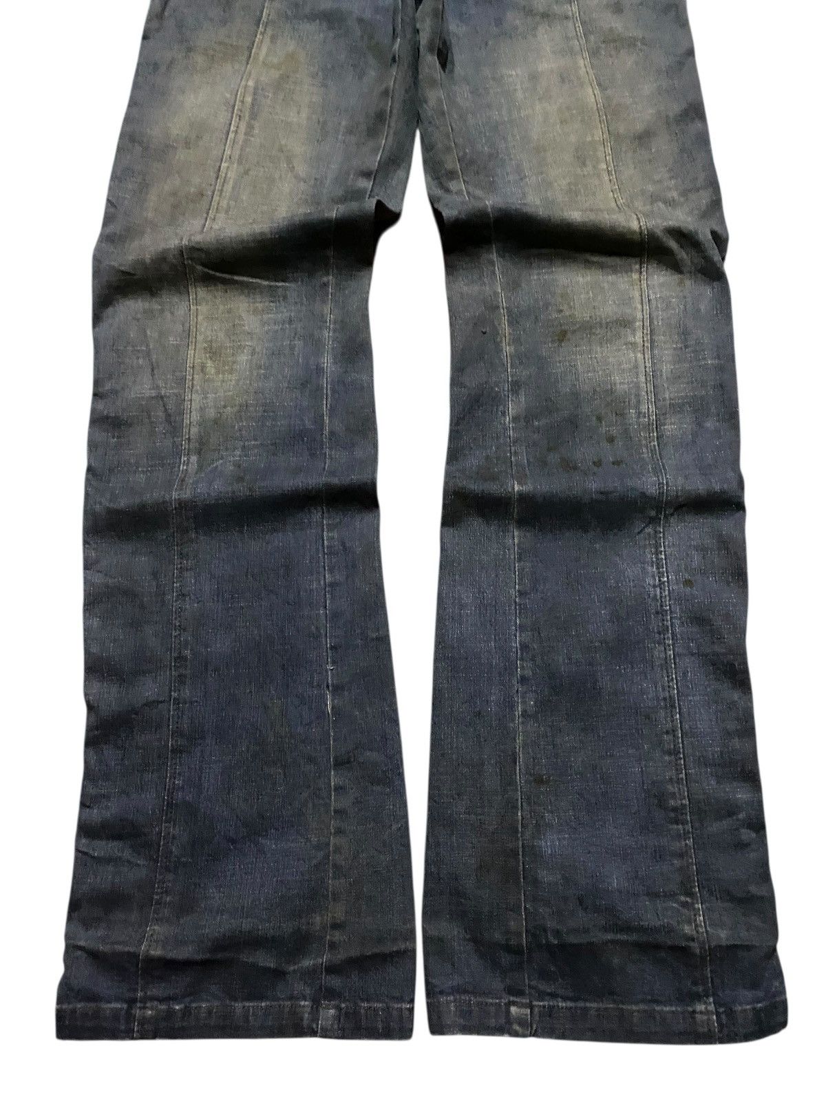 Comme des Garcons Comme Ci Rare 2000s Hybrid Denim Leather Flared Jeans Size US 28 / EU 44 - 5 Thumbnail