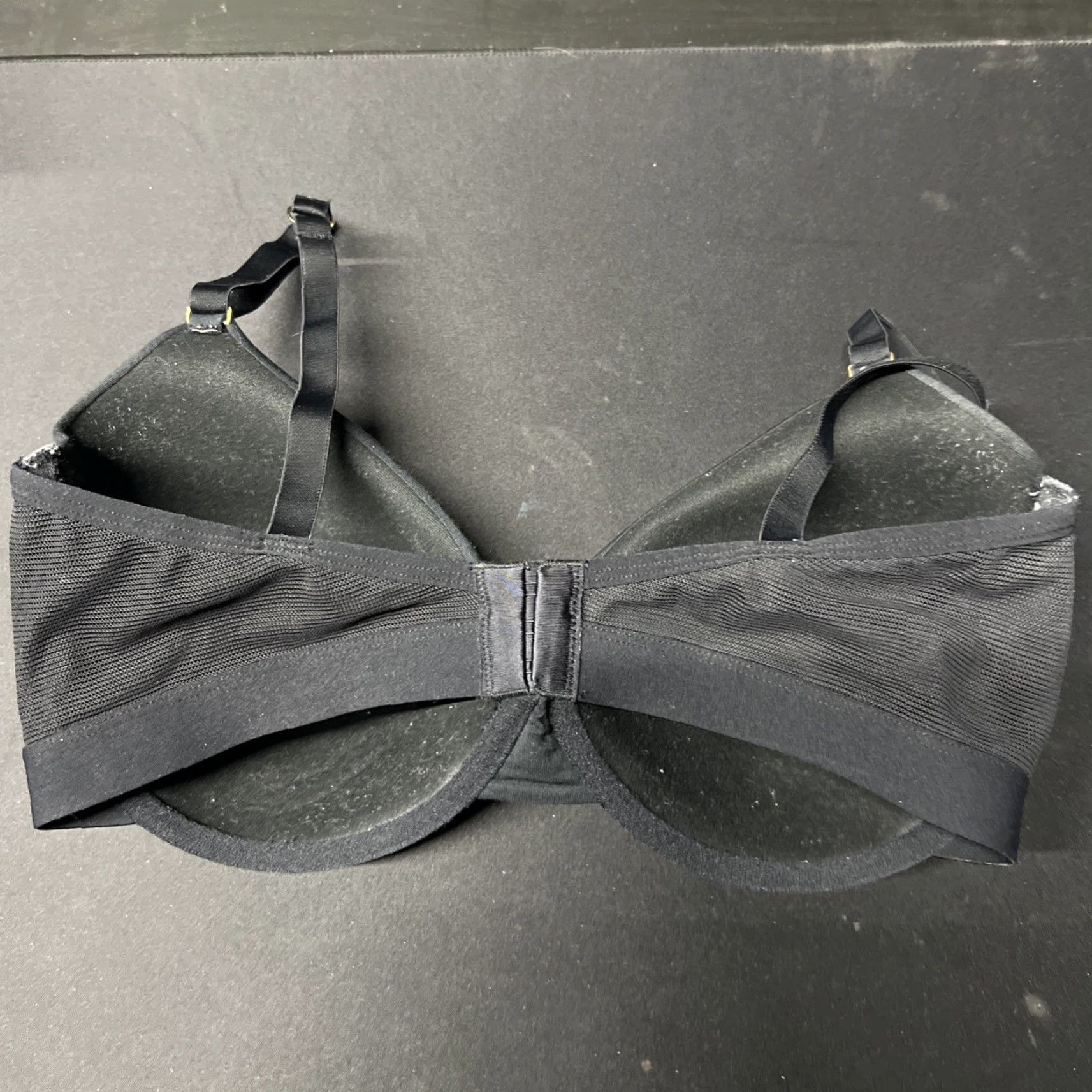 Vintage Lively Bra 34DDD Black Plunge Satin Wireless Lightly Lined DDD Cup Women's 34 Band 34 Size ONE SIZE - 2 Thumbnail