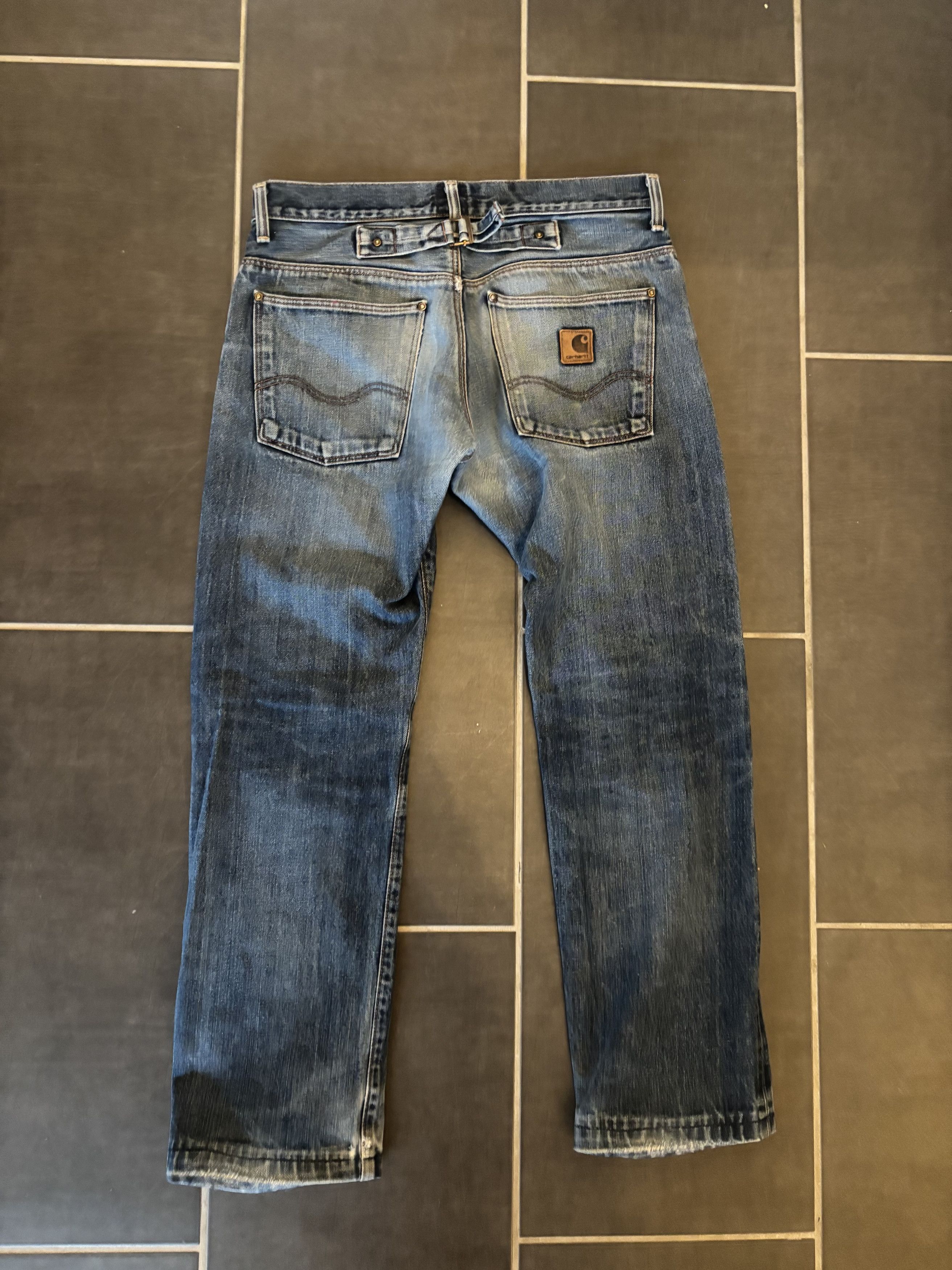 Carhartt 2000s Carhartt, union made, selvedge jeans with buckleback Size US 33 - 3 Thumbnail