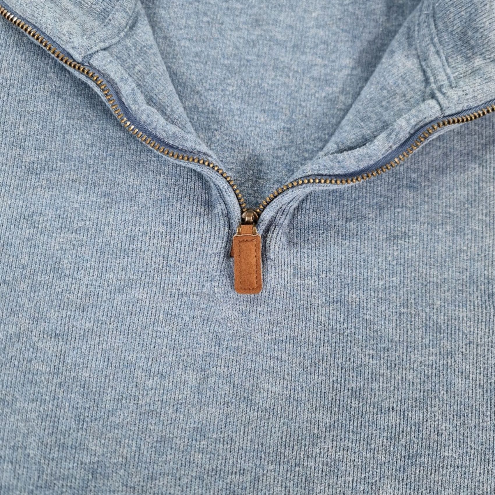 Polo Ralph Lauren Polo Ralph Lauren Jumper Mens Blue XL Zip Neck 1/4 Zip Mock Knit Cotton Size US XL / EU 56 / 4 - 4 Thumbnail