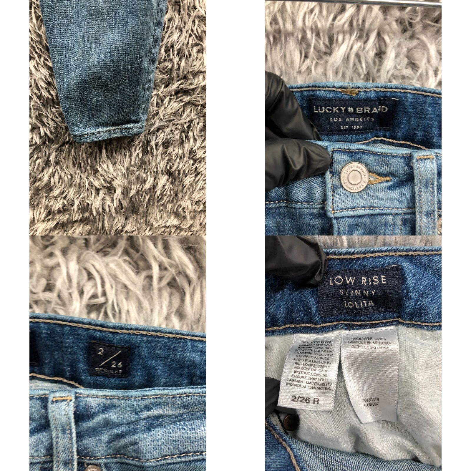 Lucky Brand Lucky Brand Jeans Skinny Adult Regular Low Rise Lolita 2 Womens Blue Denim 5-Pocket Comfort Size 26" / US 2 / IT 38 - 8 Thumbnail
