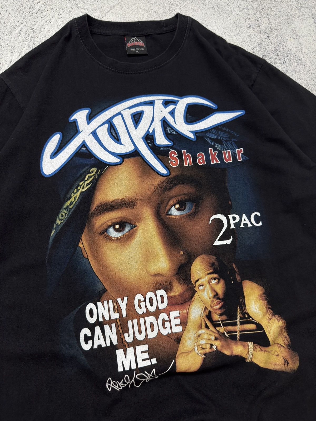 Rap Tees Vintage 90s Tupac Shakur 2Pac Only God Can Judge Me T-Shirt Size US XL / EU 56 / 4 - 5 Thumbnail