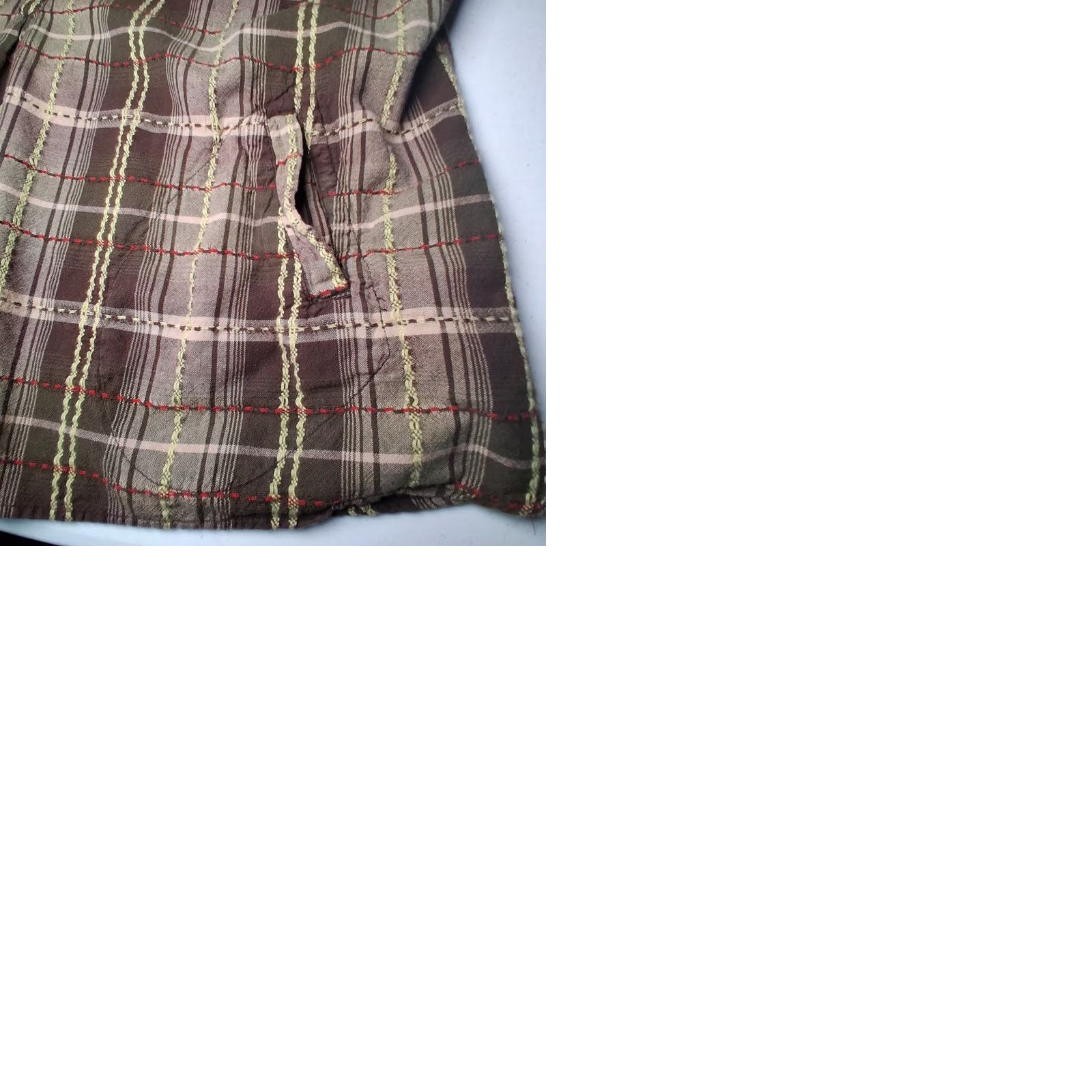 Vintage Dressbarn Blouse Women Plus Size 22/24 Green Plaid V Neck Lagenlook Popover Size 3XL / US 20-22 - 11 Thumbnail