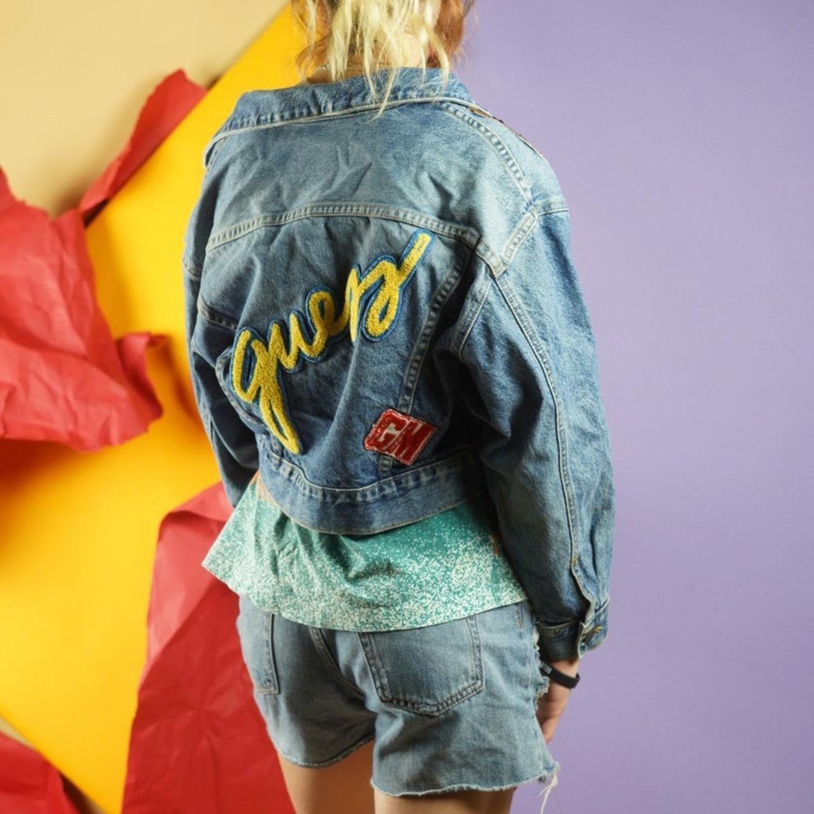 Rare 80s Guess by George Marciano Cropped Denim Jacket