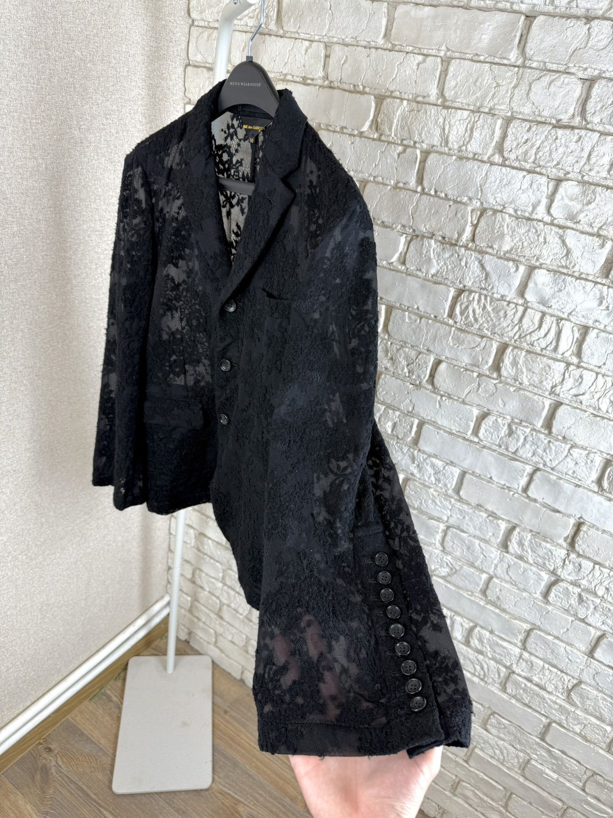 Comme des Garcons Womans Comme Des Garcons Lace Wool Blend Blazer in Black Size M / US 6-8 / IT 42-44 - 6 Thumbnail