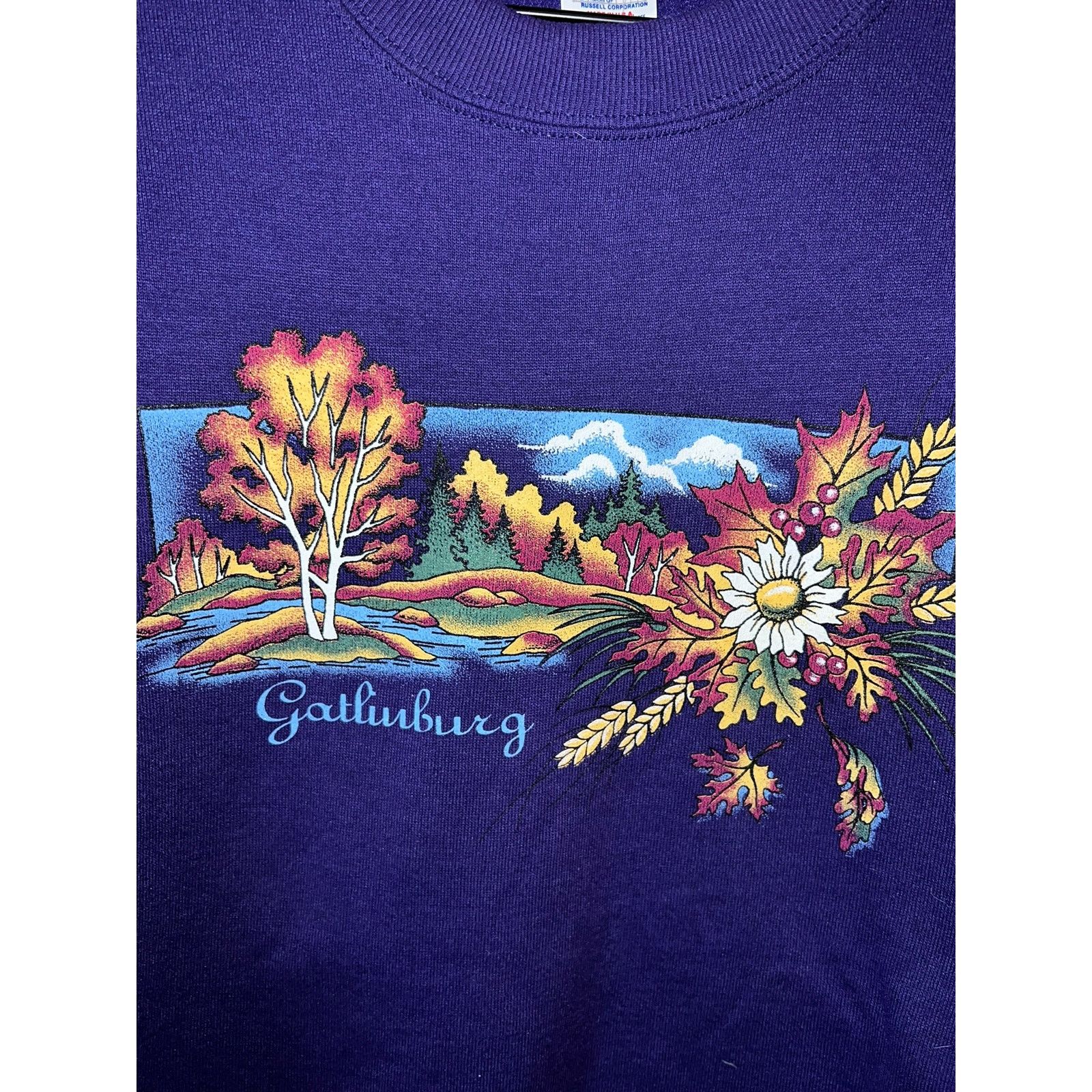Jerzees Vintage Gatlinburg Sweatshirt TN Purple Crewneck VTG 90s L Size US L / EU 52-54 / 3 - 4 Thumbnail