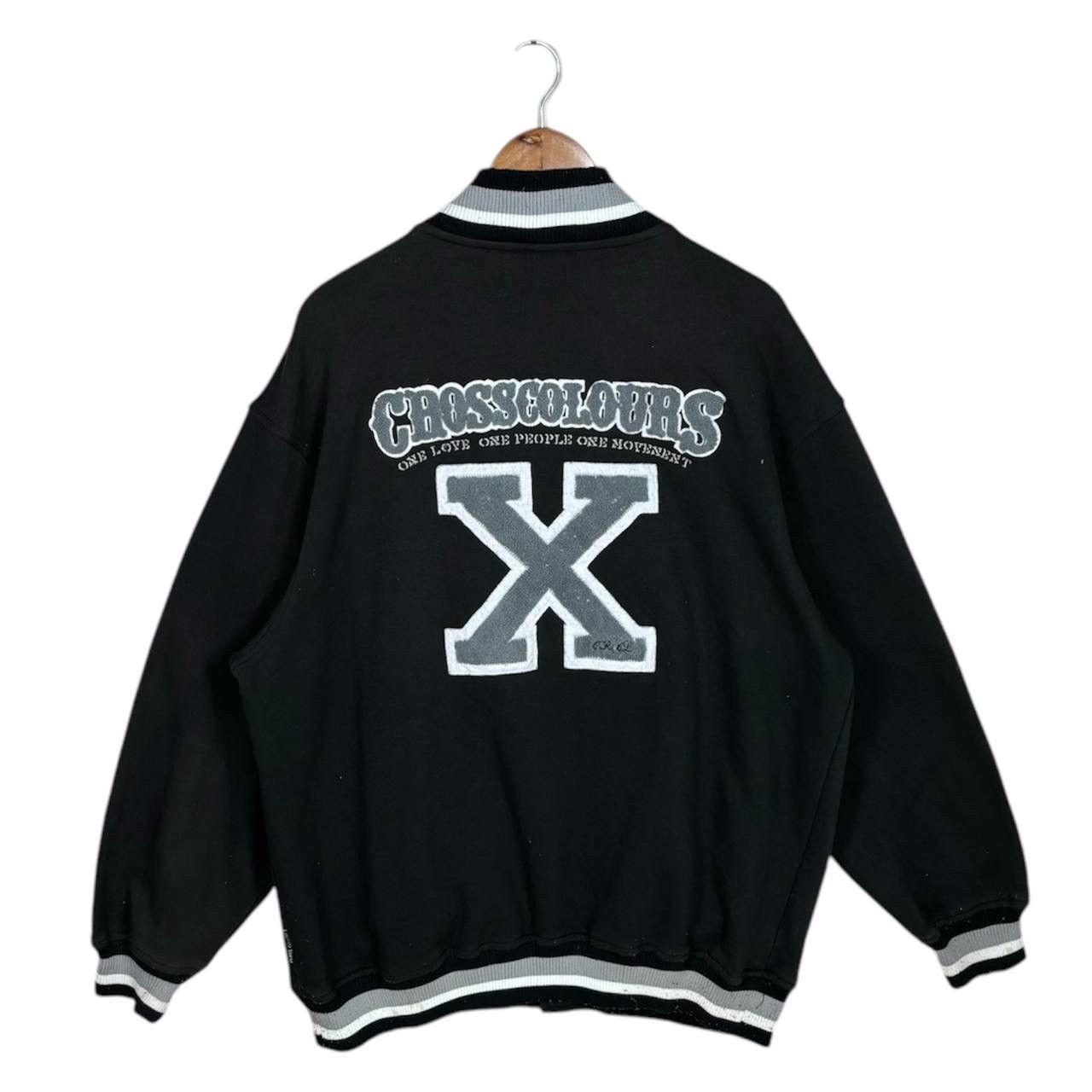 Vintage 90s Cross Colours Black Varsity Jacket