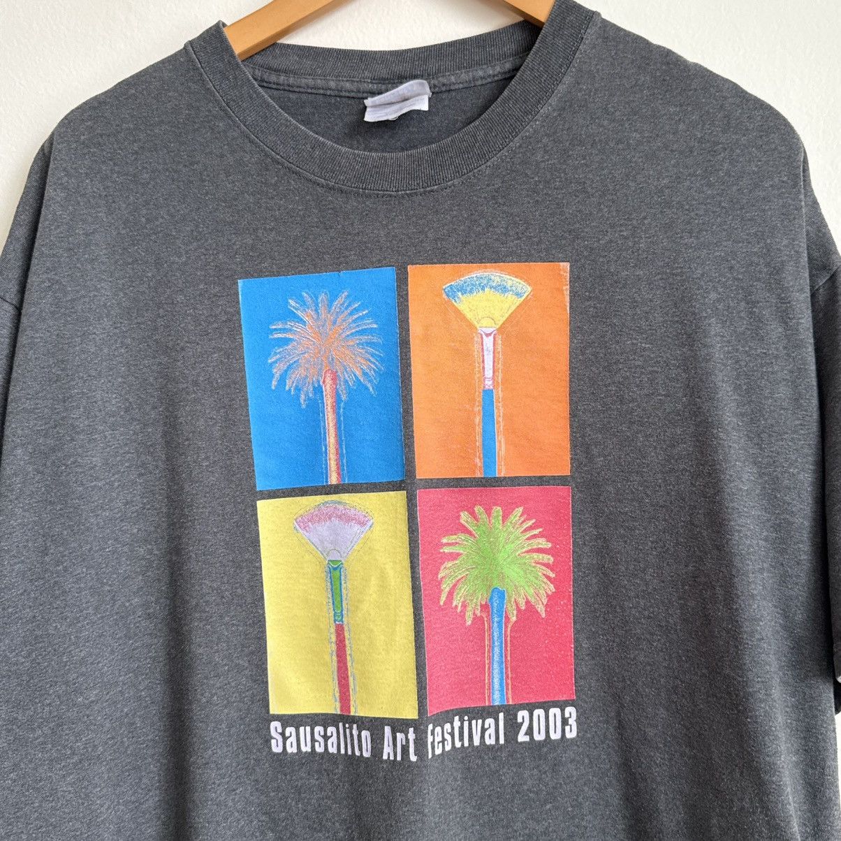 Hanes Hanes Men Gray Sausalito Art Festival 2003 Graphic T-Shirt Size US XL / EU 56 / 4 - 3 Thumbnail