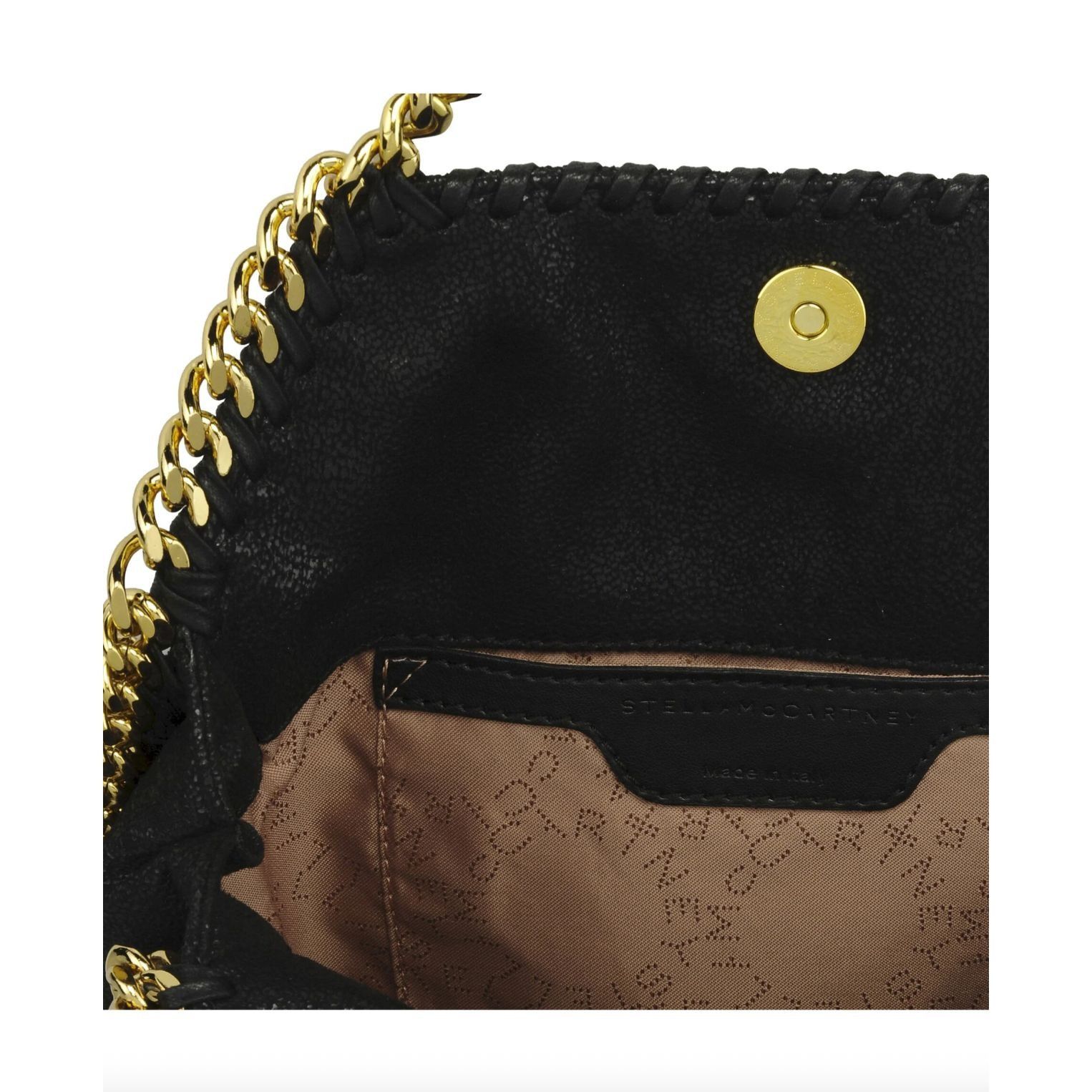 Stella McCartney STELLA MCCARTNEY BLACK MINI FALABELLA WITH GOLD CHAIN Size ONE SIZE - 3 Thumbnail