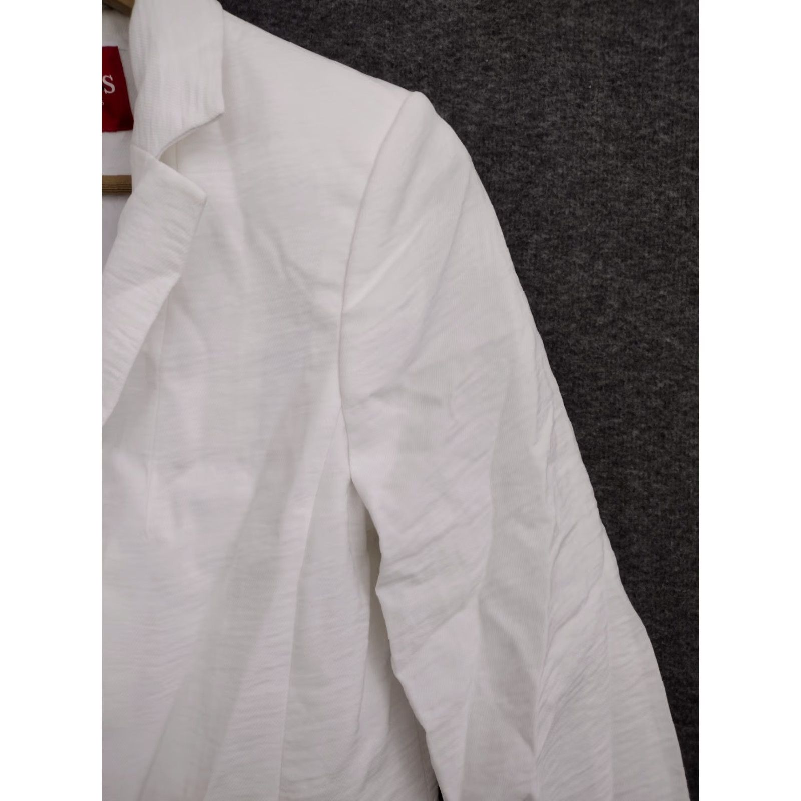 Guess GUESS Blazer Jacket Ivory XS Women 3/4 Sleeve Cotton Blend Mid-Length Button Casual Solid Knitwear Jackets Size XS / US 0-2 / IT 36-38 - 7 Thumbnail