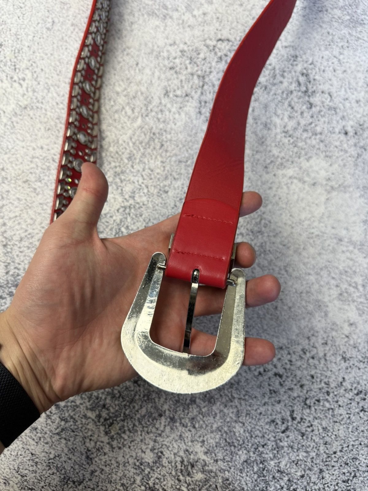 B.B. Simon Y2k 2000s BB Simon Type Red Rhinestone Crystal Belt Size ONE SIZE - 11 Thumbnail
