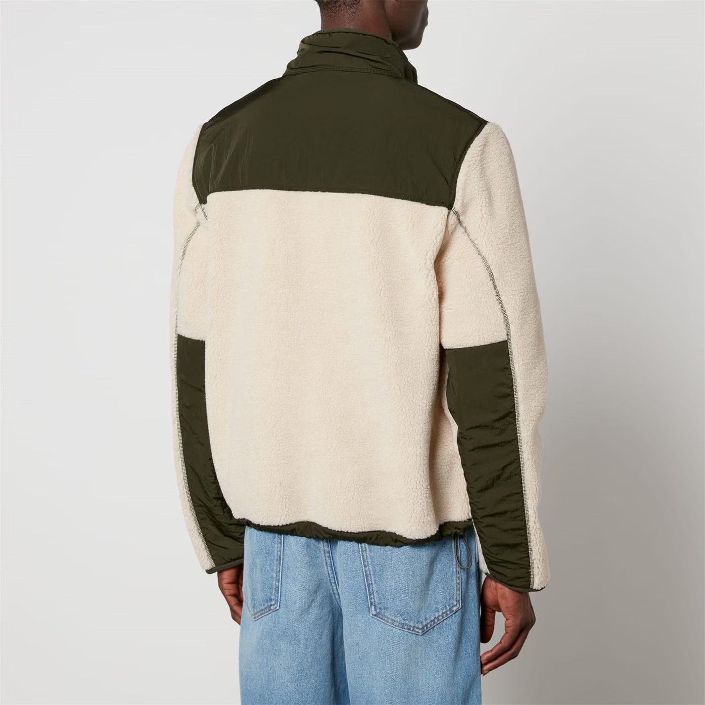 AMI o1g2r1mq0326 Sherpa Zipped Jacket in Khaki/Ivory Size US L / EU 52-54 / 3 - 2 Thumbnail