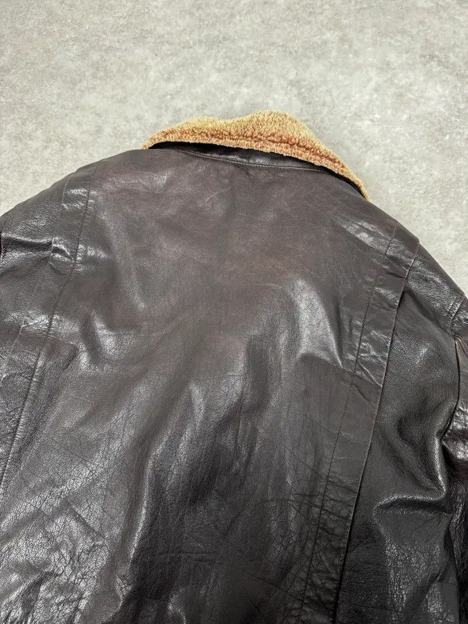 Emporio Armani AW2008 Emporio Armani Brown Avant-Garde Fur Collar Leather Jacket Size US L / EU 52-54 / 3 - 8 Thumbnail