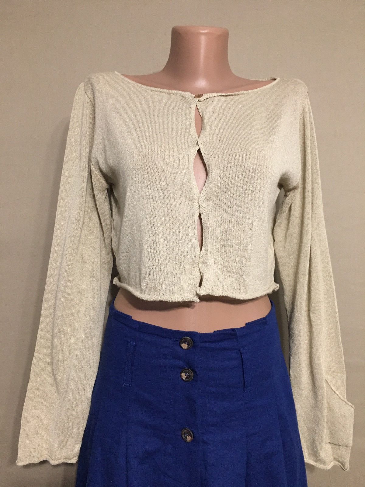 Sarah Pacini Sarah Pacini Womens Knit Crop Top Sweater Cape Size ONE SIZE - 1 Thumbnail