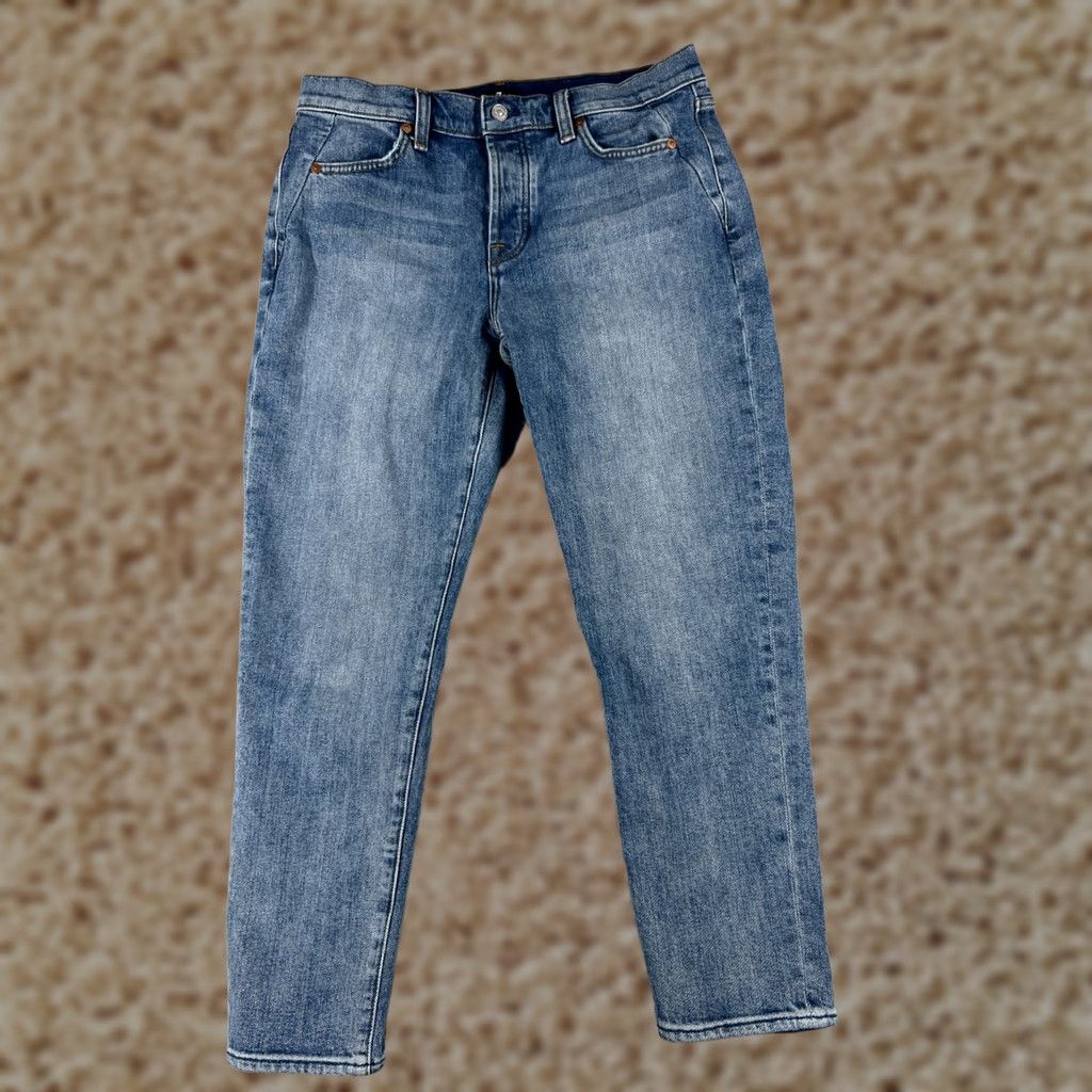 7 For All Mankind 7 For All Mankind Jeans Women 30 Denim Straight Mid Rise 30x26 Black Cotton Blend Distressed Pockets Modern Western Mens Womens Boys Girls Size 30" / US 8 / IT 44 - 1 Thumbnail
