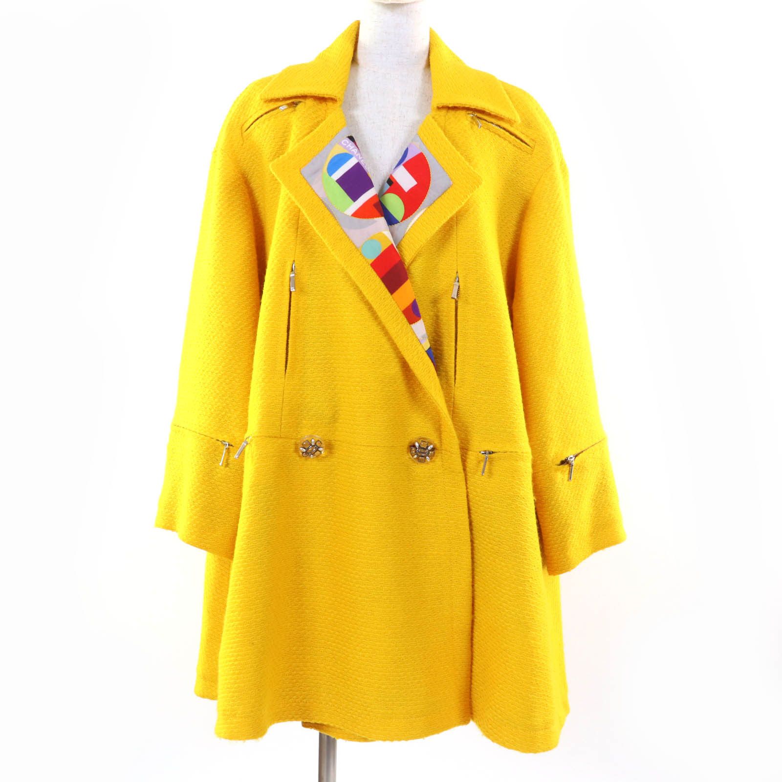 Chanel Chanel Chanel Tweed Wool Coat Leather Outerwear P50353W05578 Size ONE SIZE - 1 Thumbnail