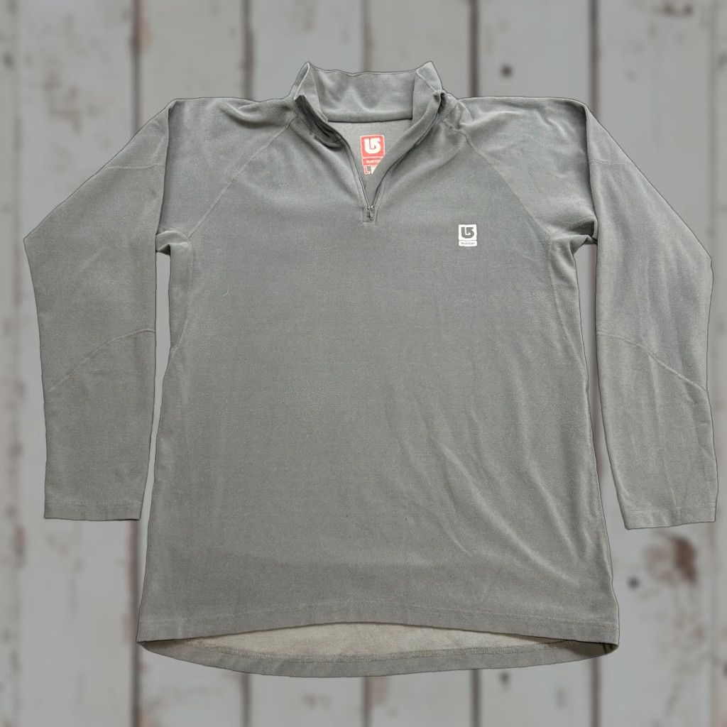 Burton Burton Base Layer Quarter Zip Long Sleeve Shirt L Gray Snow Snowboard Warm Men's Regular Size US L / EU 52-54 / 3 - 1 Thumbnail