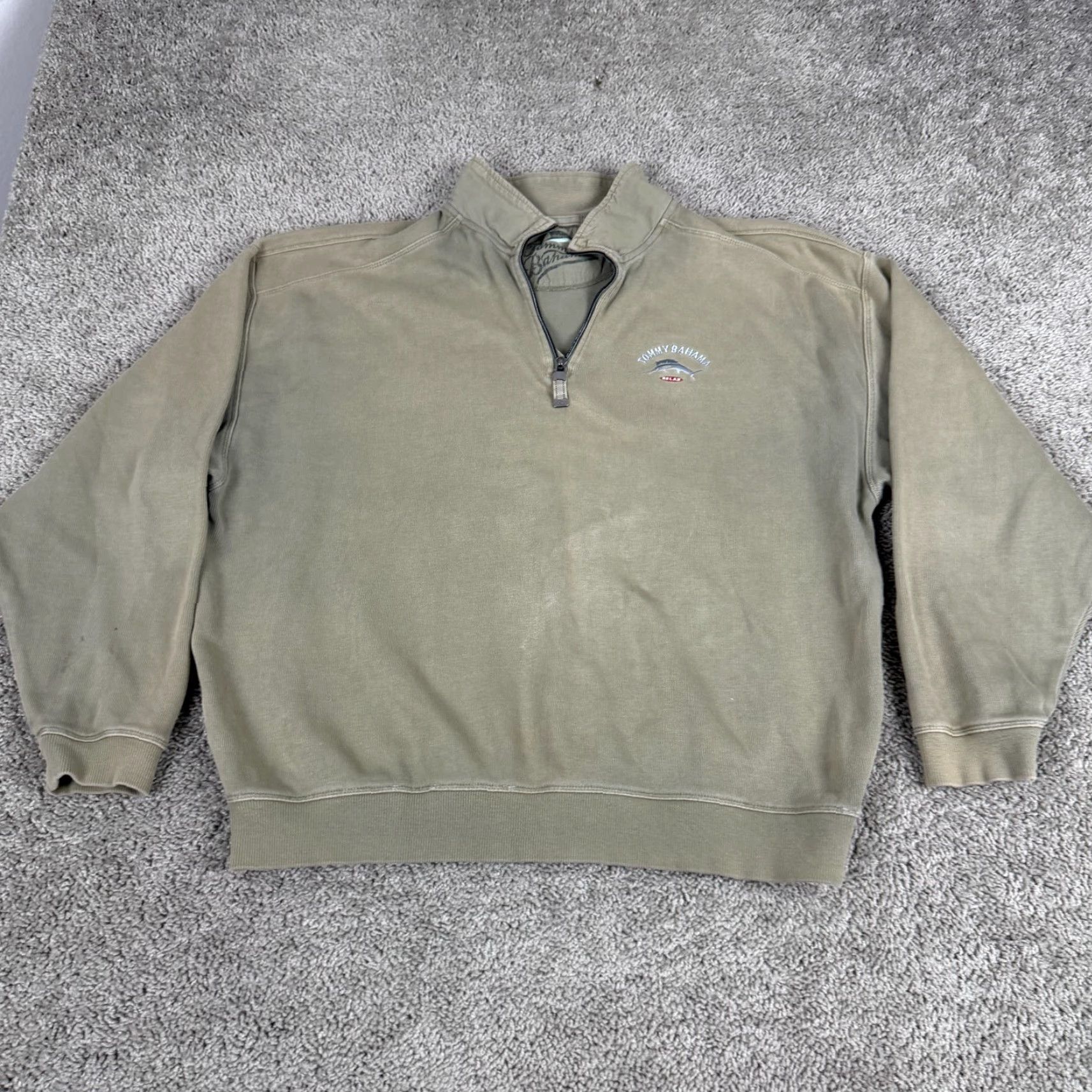 Tommy Bahama Tommy Bahama Sweater Mens XL Brown Pullover 1/4 Zip Cotton Casual Size US XL / EU 56 / 4 - 2 Thumbnail