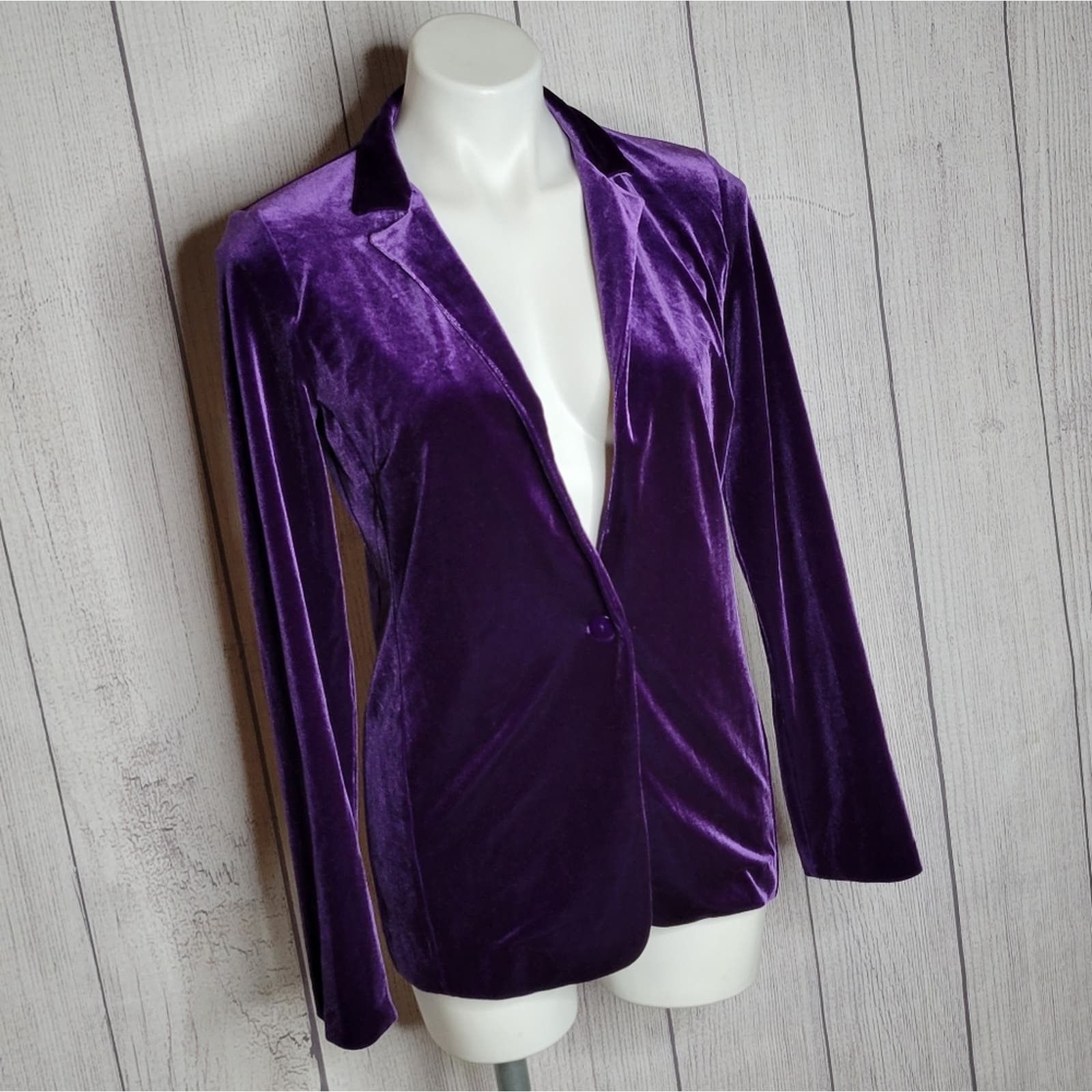 image of Amanda Uprichard Purple Velvet Blazer, Size Small, Women's