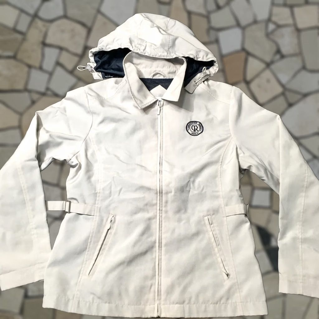 Port Authority Port Authority Beige Full Zip Jacket Collared Embroidered Windbreaker Women M Size Medium Size M / US 6-8 / IT 42-44 - 1 Thumbnail