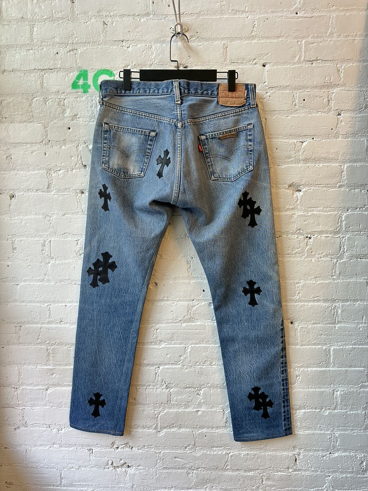 Chrome Hearts CHROME HEARTS LEVI 501 CROSS PATCH JEANS Size US 33 - 6 Thumbnail
