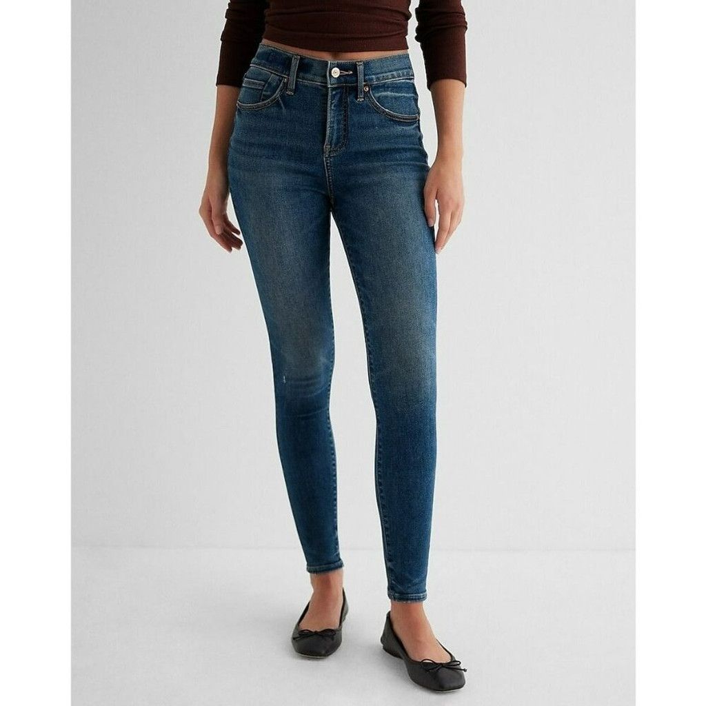 Express Express Mid Rise Skinny Jeans Medium Wash Stretch 4 S NWT Size 27" / US 4 / IT 40 - 1 Thumbnail