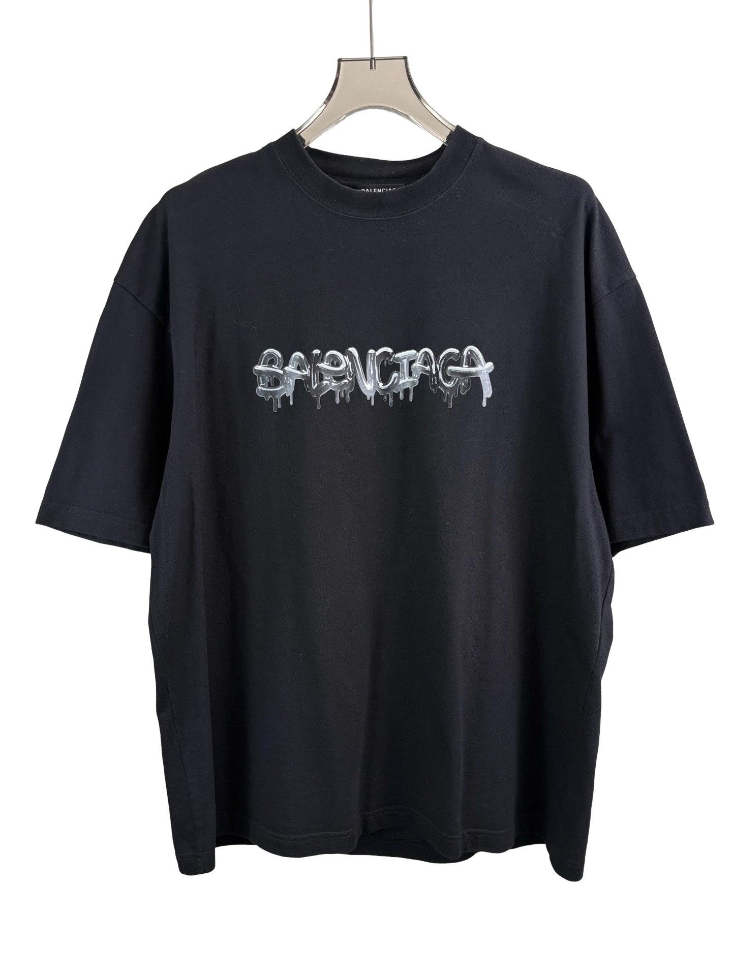 Balenciaga Balenciaga Graffiti Drip Logo T-Shirt Size L Size US L / EU 52-54 / 3 - 1 Thumbnail