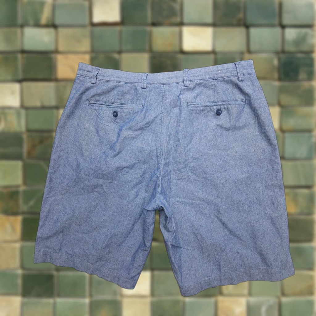 J.Crew J.CREW Chino Shorts Mens 35 x 10" Blue 100% Cotton Chambray Flat Preppy Lightweight Casual Travel Shorts Mens Blue Size US 35 - 1 Thumbnail