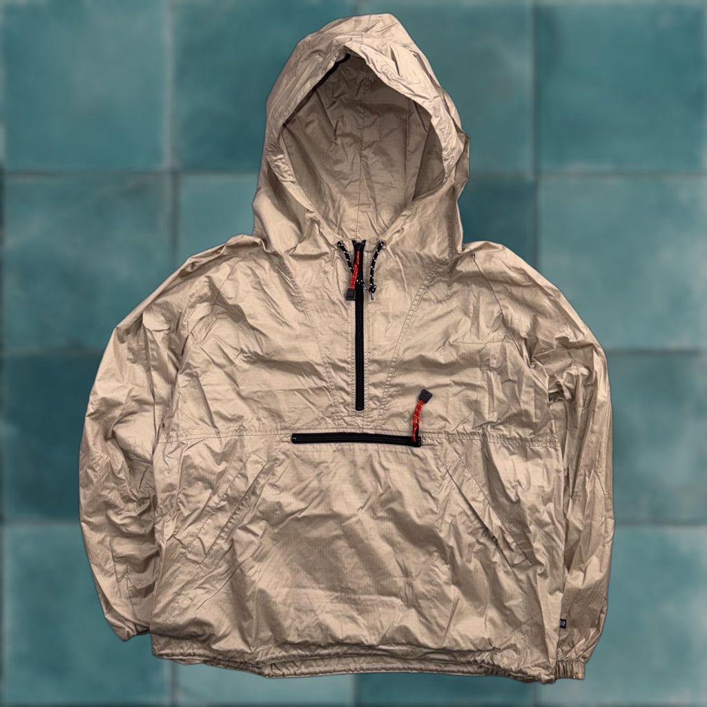 Gap VINTAGE GAP Beige Anorak Windbreaker Nylon Jacket M Mens 90s Windbreaker Beige Nylon Zip Casual 90s Mens Size US M / EU 48-50 / 2 - 1 Thumbnail