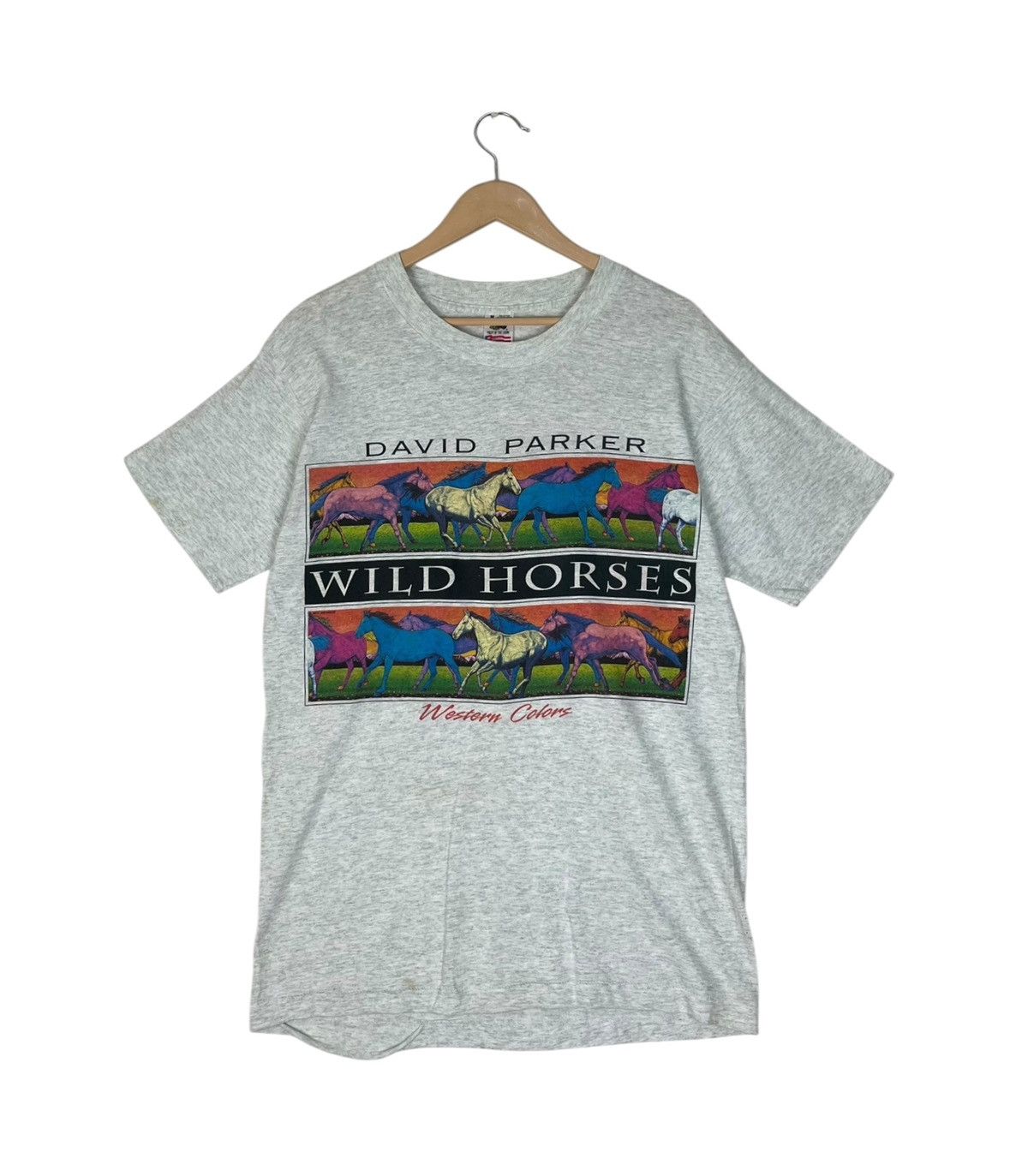 Vintage Vintage Wild Horses by David Parker T shirt Size US L / EU 52-54 / 3 - 1 Thumbnail