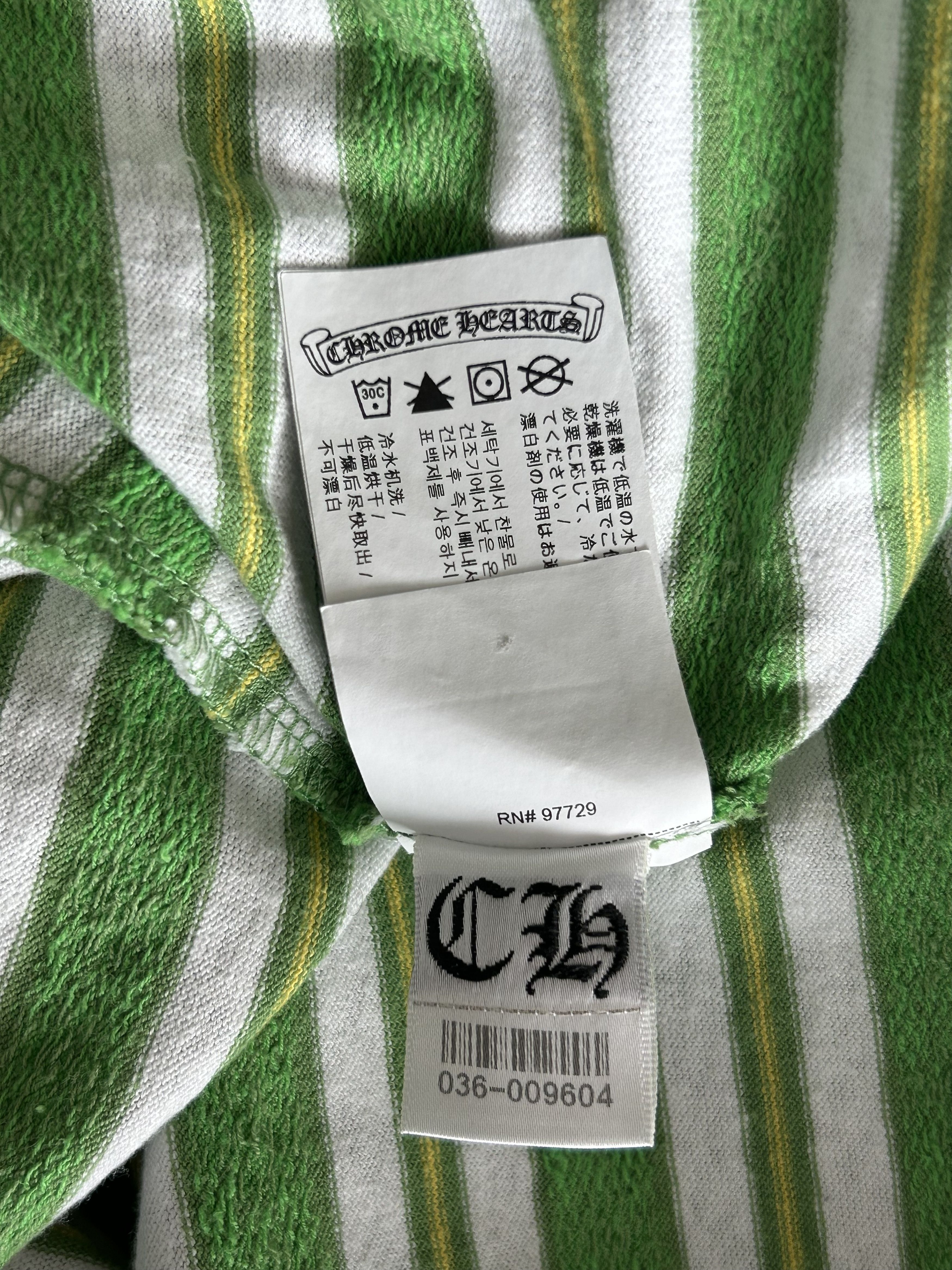 Chrome Hearts Chrome Hearts Green & White Striped T-Shirt Size US M / EU 48-50 / 2 - 7 Thumbnail
